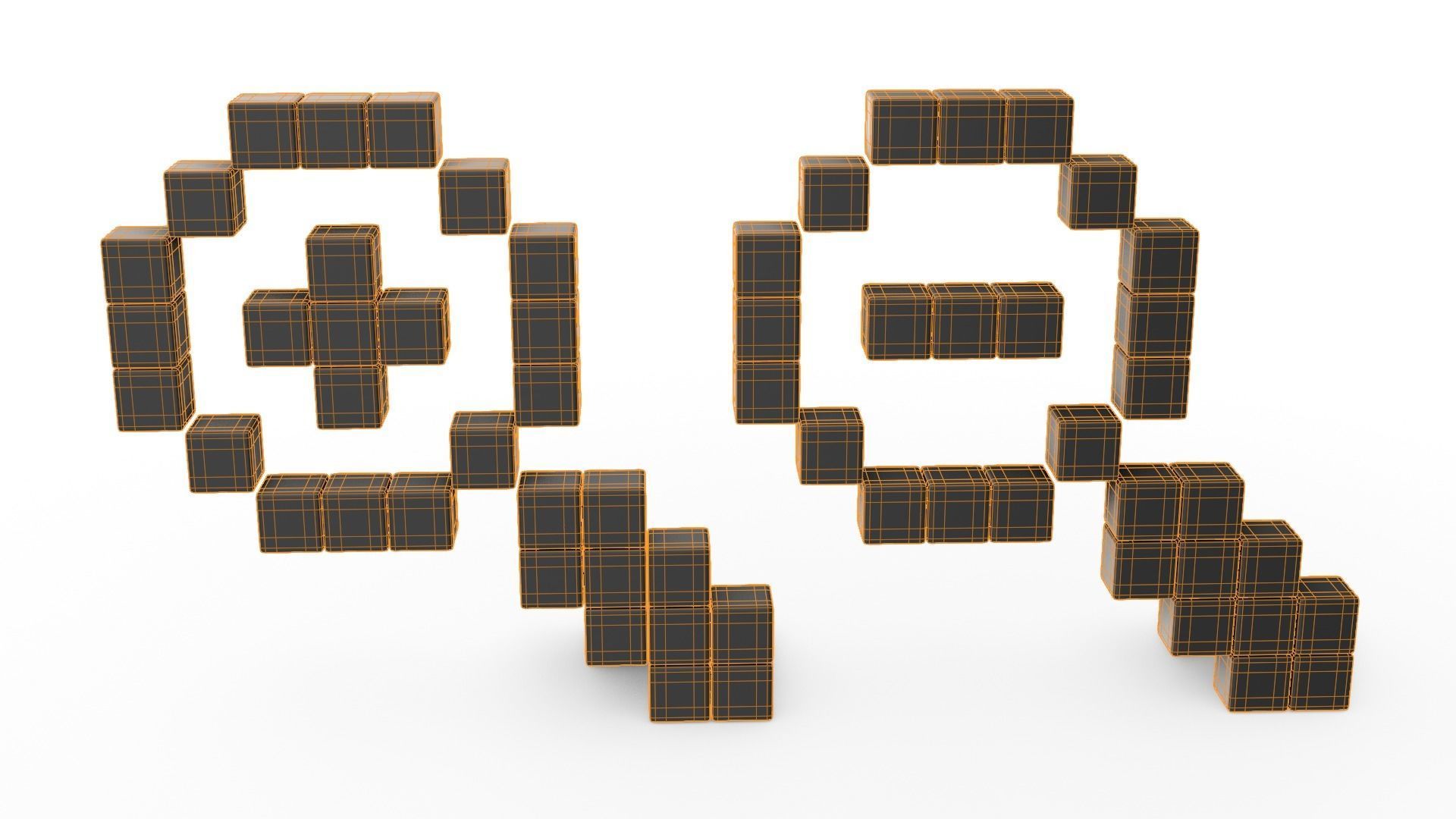 Magnify Glas Set Low-poly 3D model_5