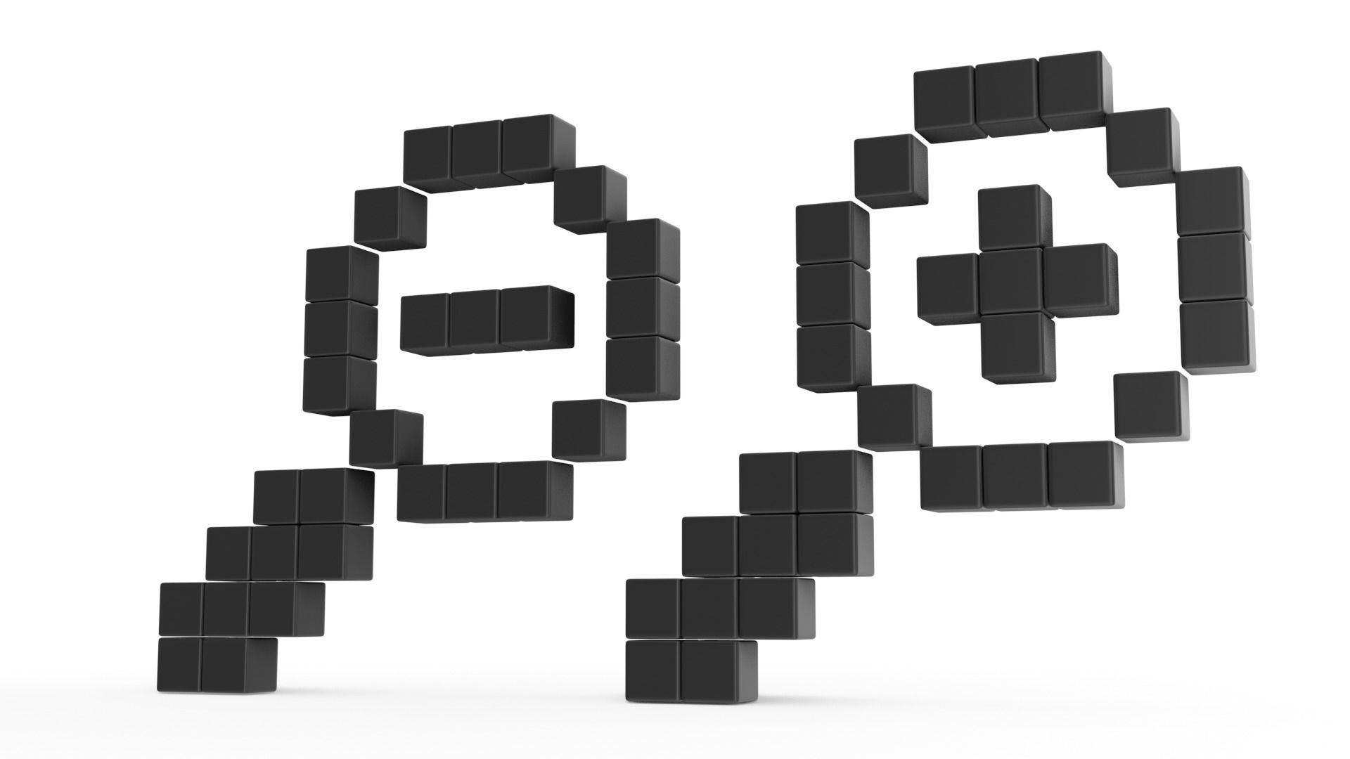 Magnify Glas Set Low-poly 3D model_3