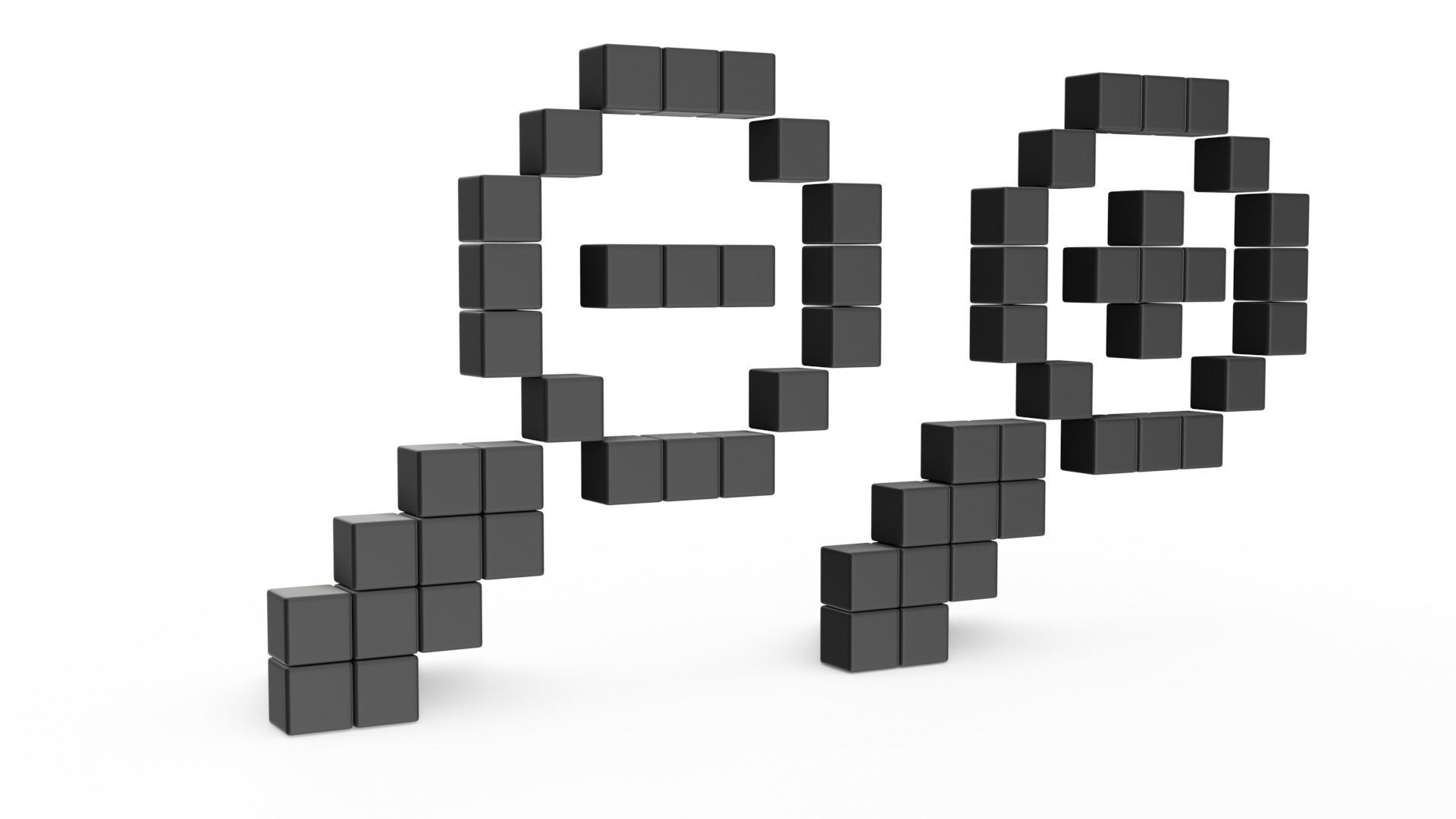 Magnify Glas Set Low-poly 3D model_2