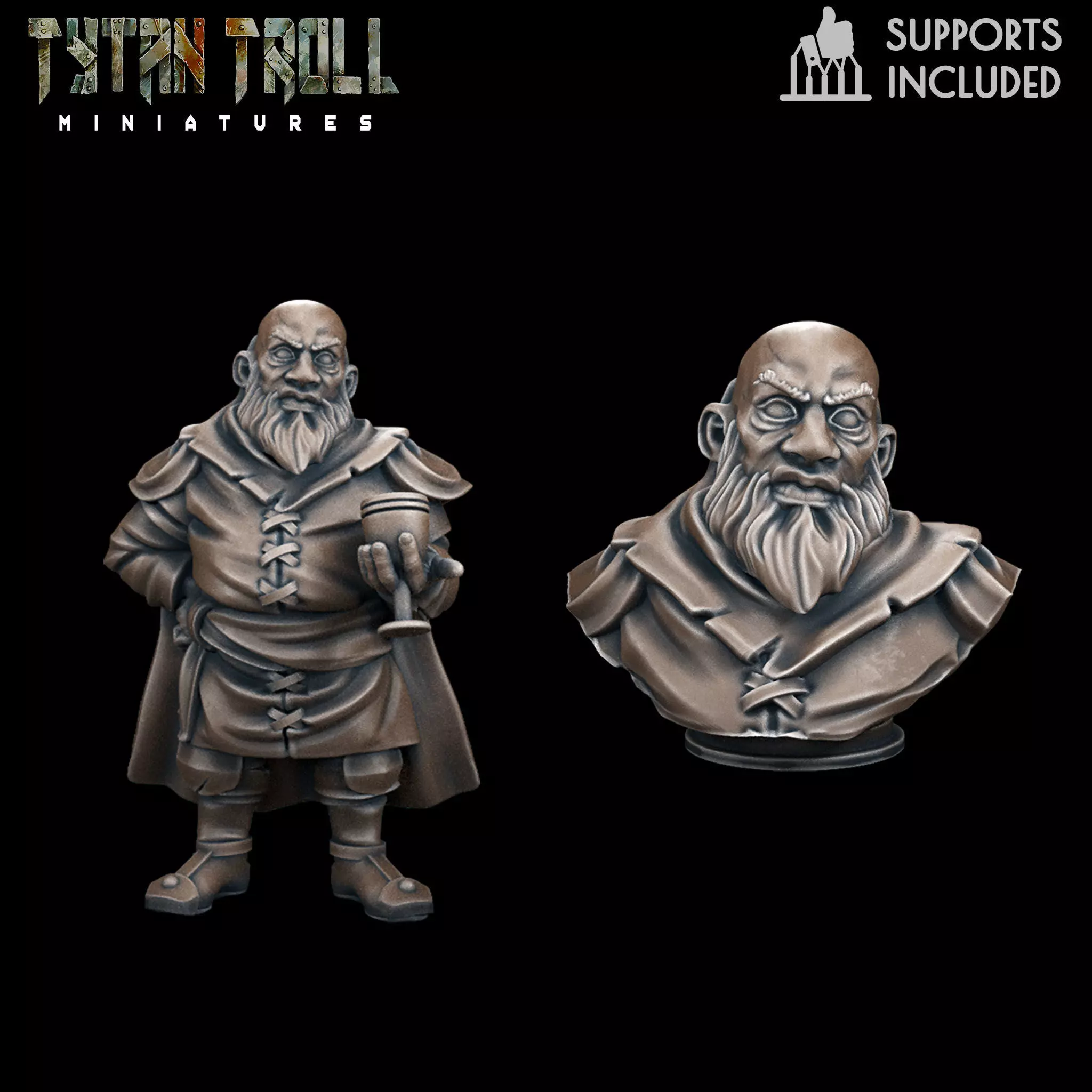 Curse of Strahd - Dimitri Mini Bust Combo - Pre-Supported 3D print model_0