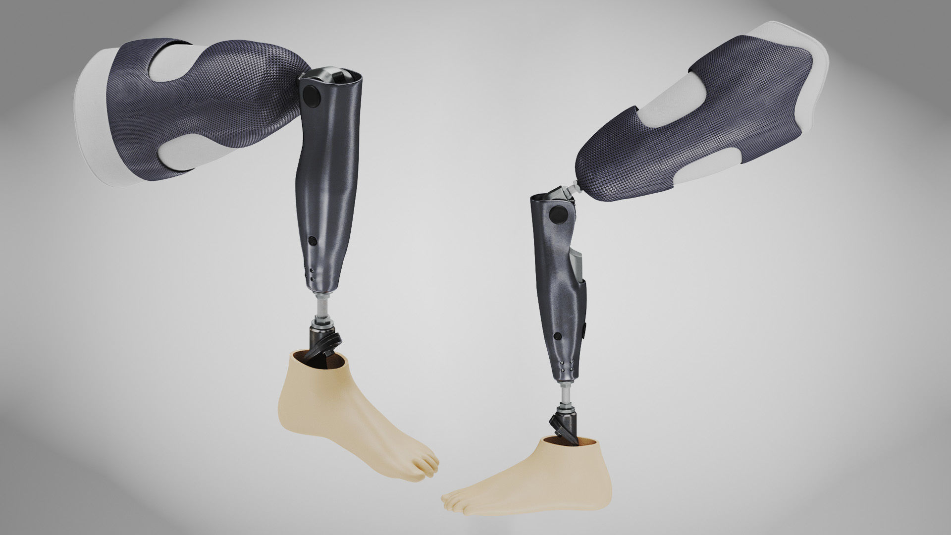 Above Knee Leg Prosthetics Low-poly 3D model_8