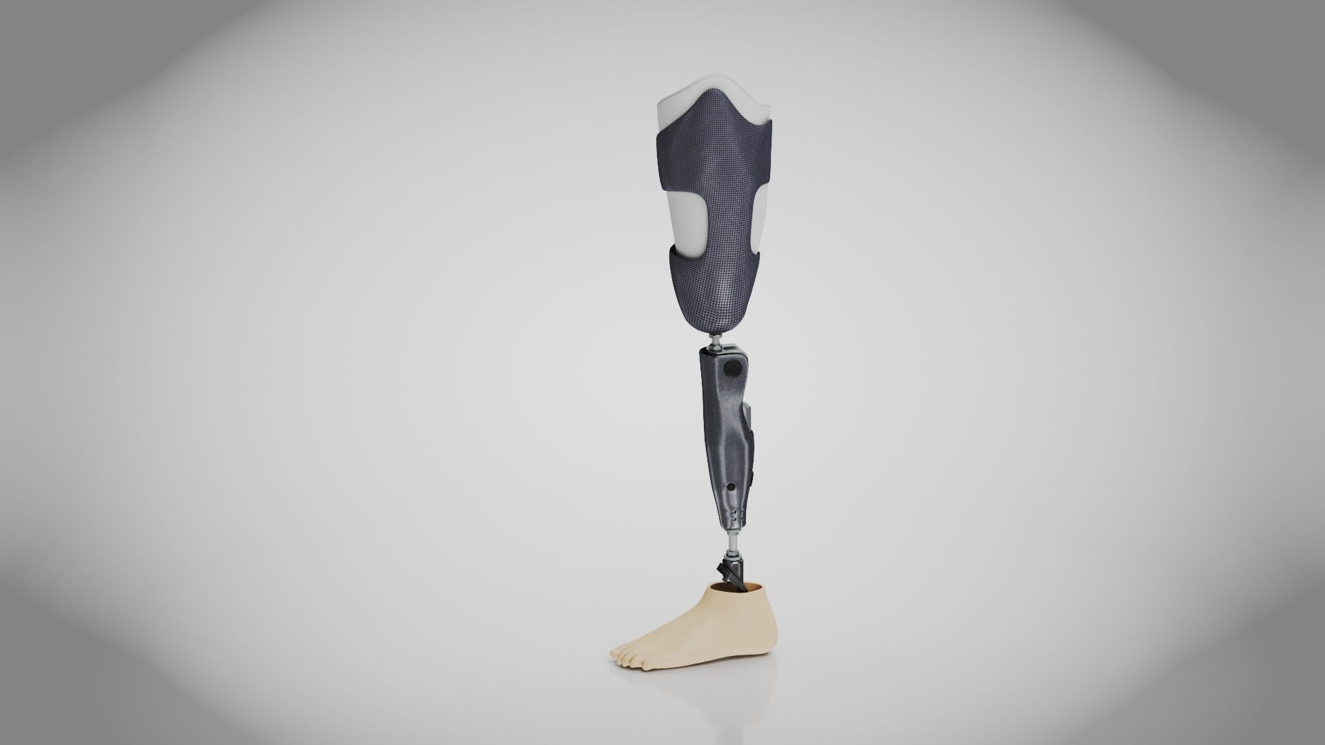 Above Knee Leg Prosthetics Low-poly 3D model_9