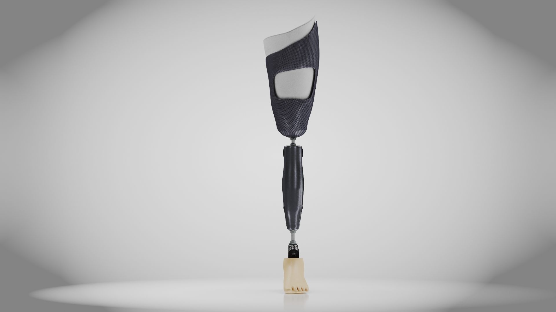 Above Knee Leg Prosthetics Low-poly 3D model_10