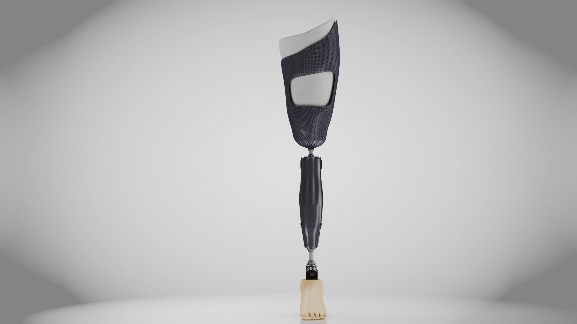 Above Knee Leg Prosthetics Low-poly 3D model_6