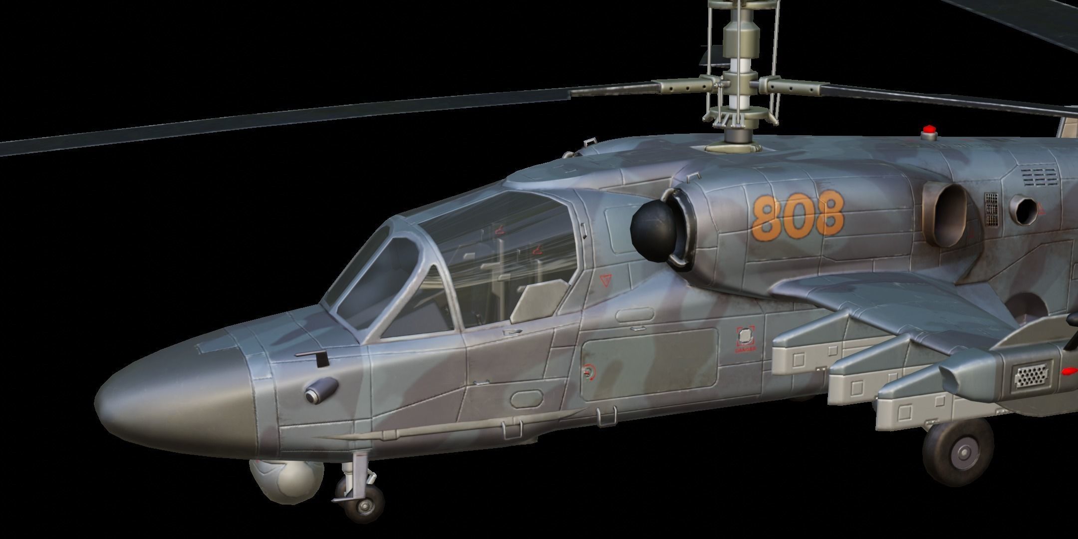 Kamov Ka-52 Low-poly 3D model_2