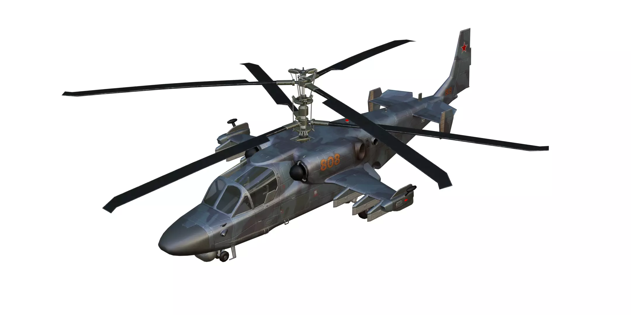 Kamov Ka-52 Low-poly 3D model_0