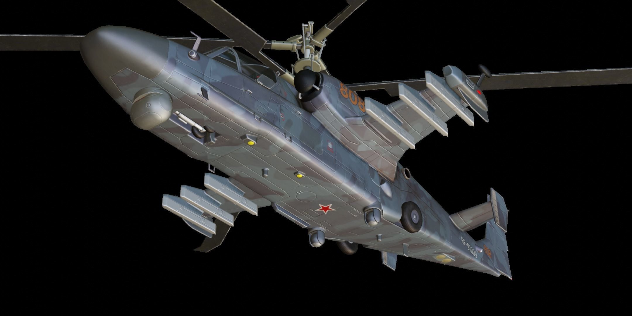 Kamov Ka-52 Low-poly 3D model_8