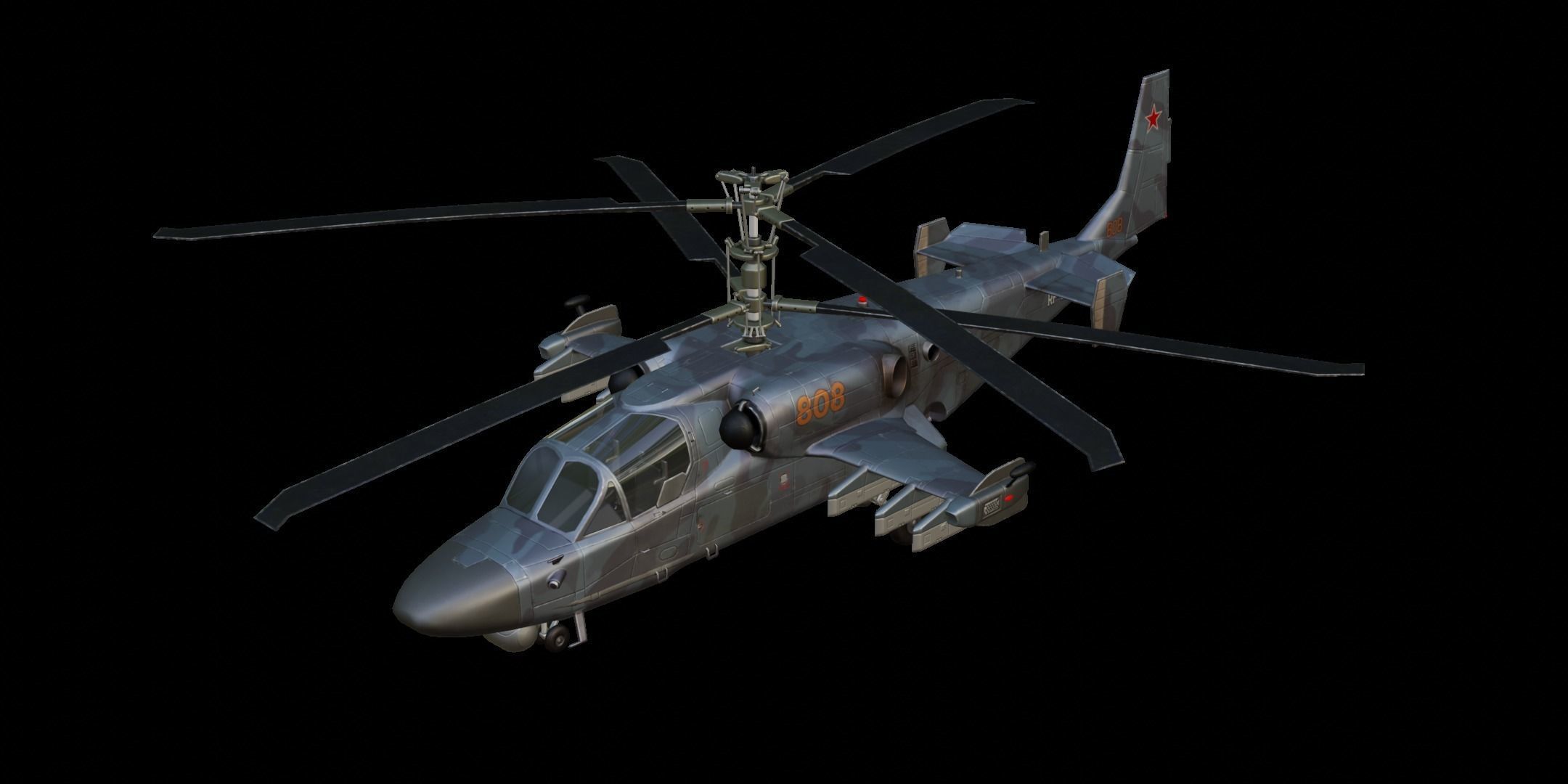 Kamov Ka-52 Low-poly 3D model_5