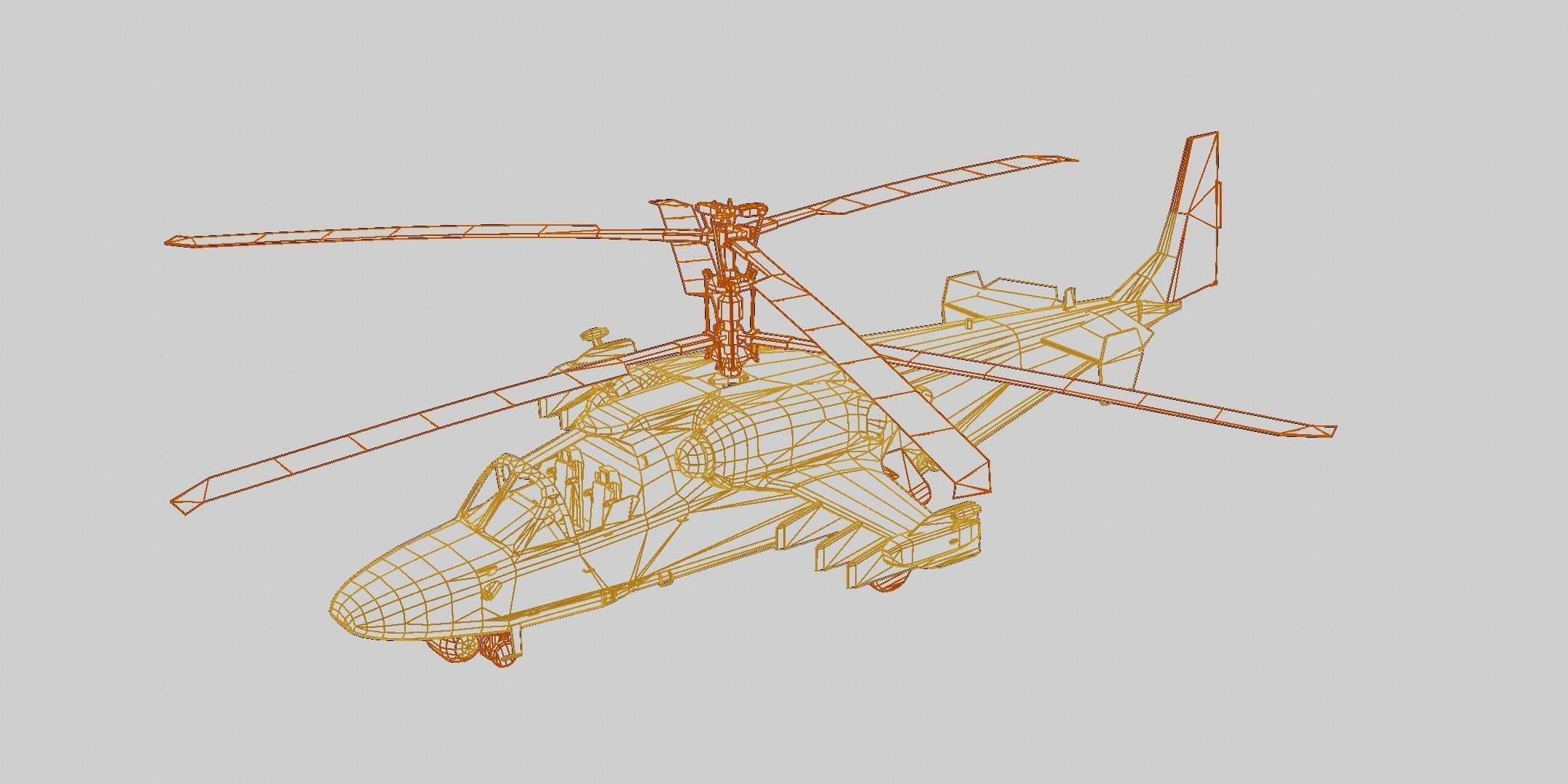 Kamov Ka-52 Low-poly 3D model_12