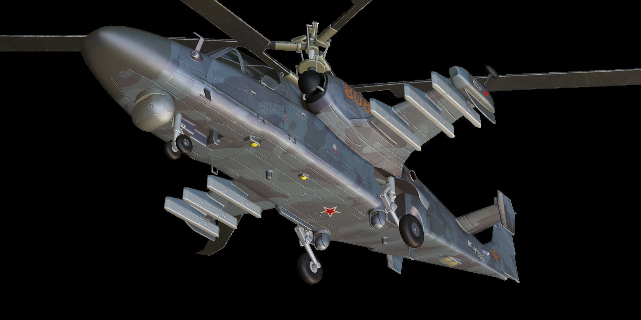 Kamov Ka-52 Low-poly 3D model_9
