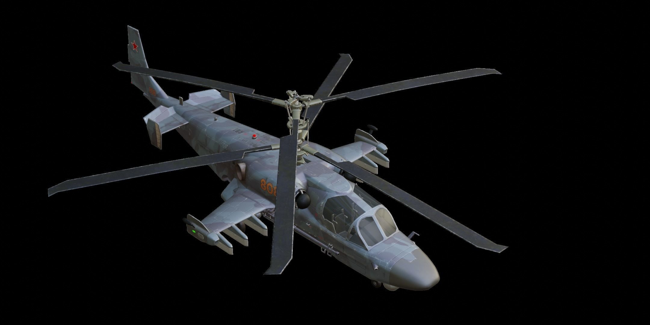 Kamov Ka-52 Low-poly 3D model_4