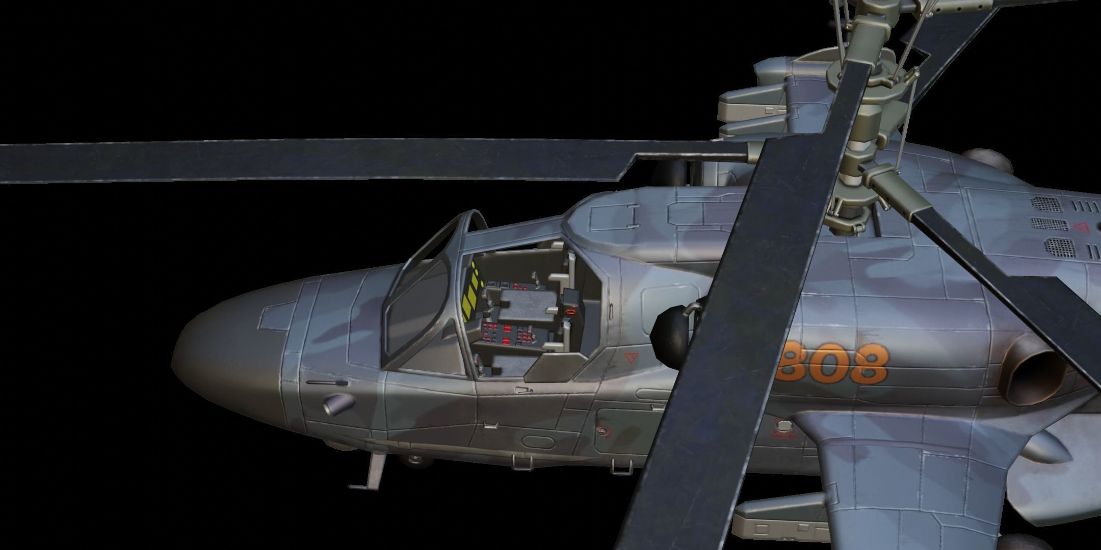 Kamov Ka-52 Low-poly 3D model_3