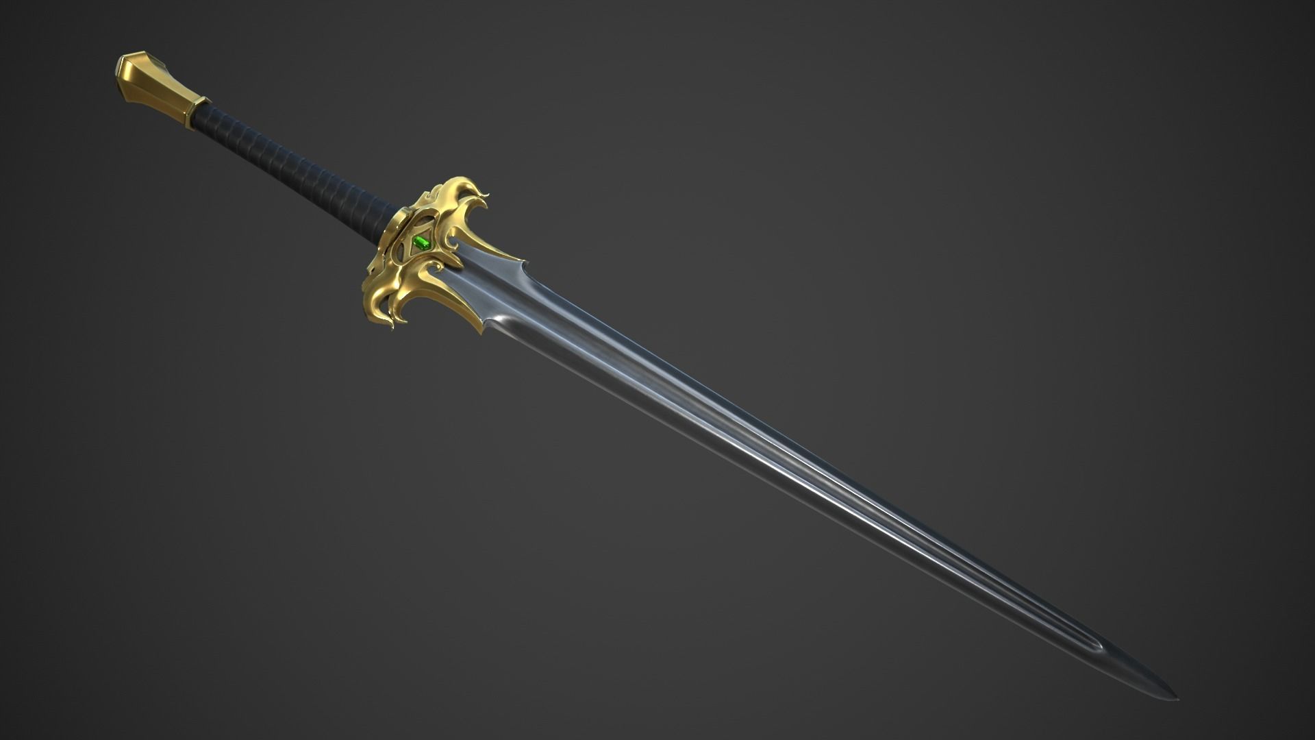 Fantasy Sword Low-poly 3D model_4