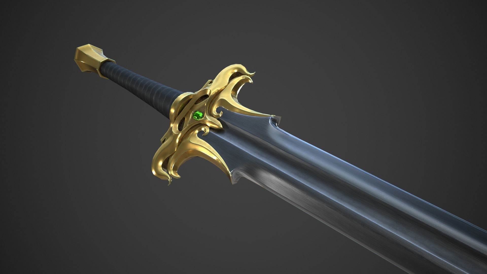 Fantasy Sword Low-poly 3D model_9