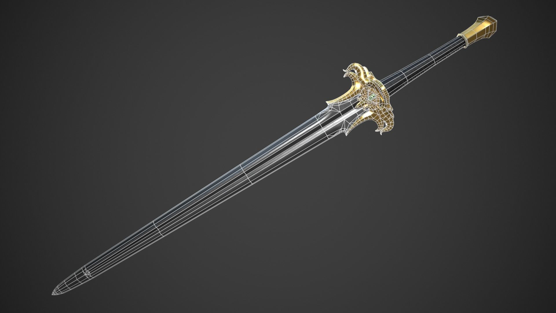 Fantasy Sword Low-poly 3D model_15