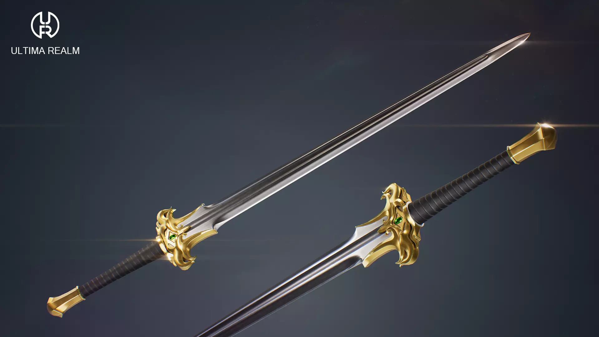 Fantasy Sword Low-poly 3D model_0