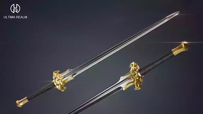 Fantasy Sword Low-poly 3D model
