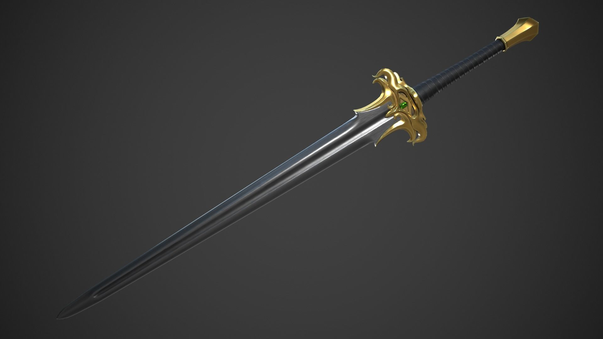 Fantasy Sword Low-poly 3D model_8