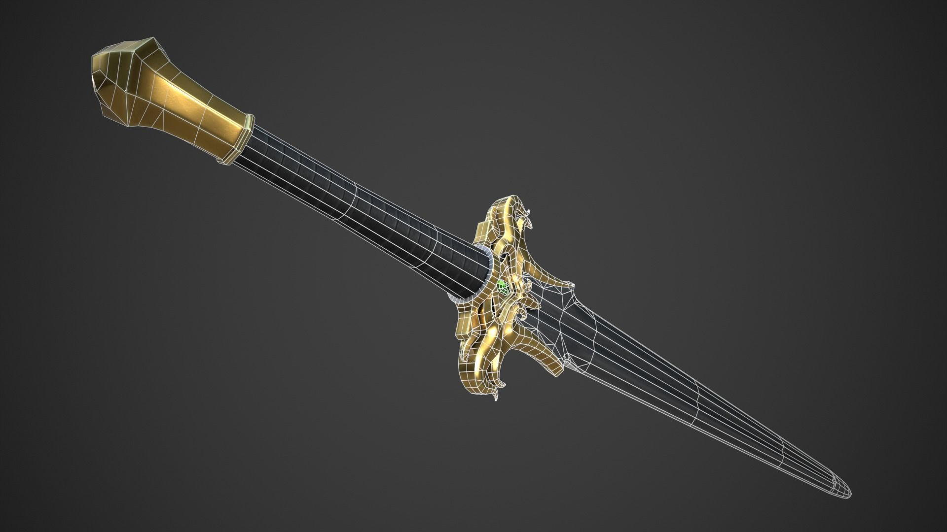 Fantasy Sword Low-poly 3D model_17