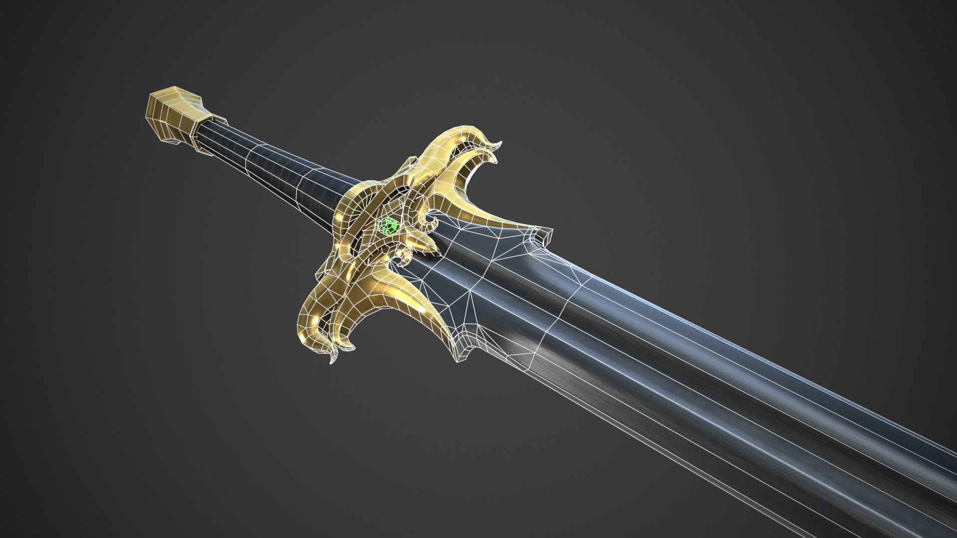 Fantasy Sword Low-poly 3D model_16