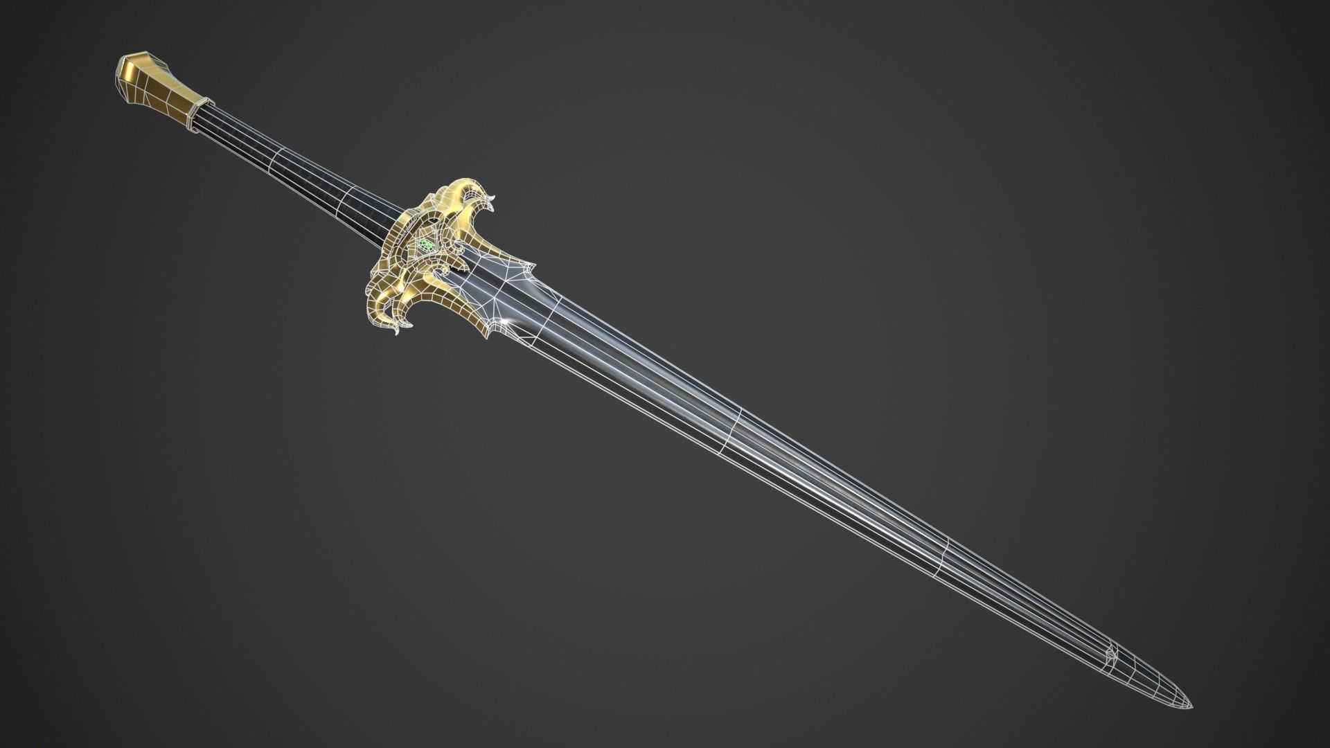 Fantasy Sword Low-poly 3D model_11