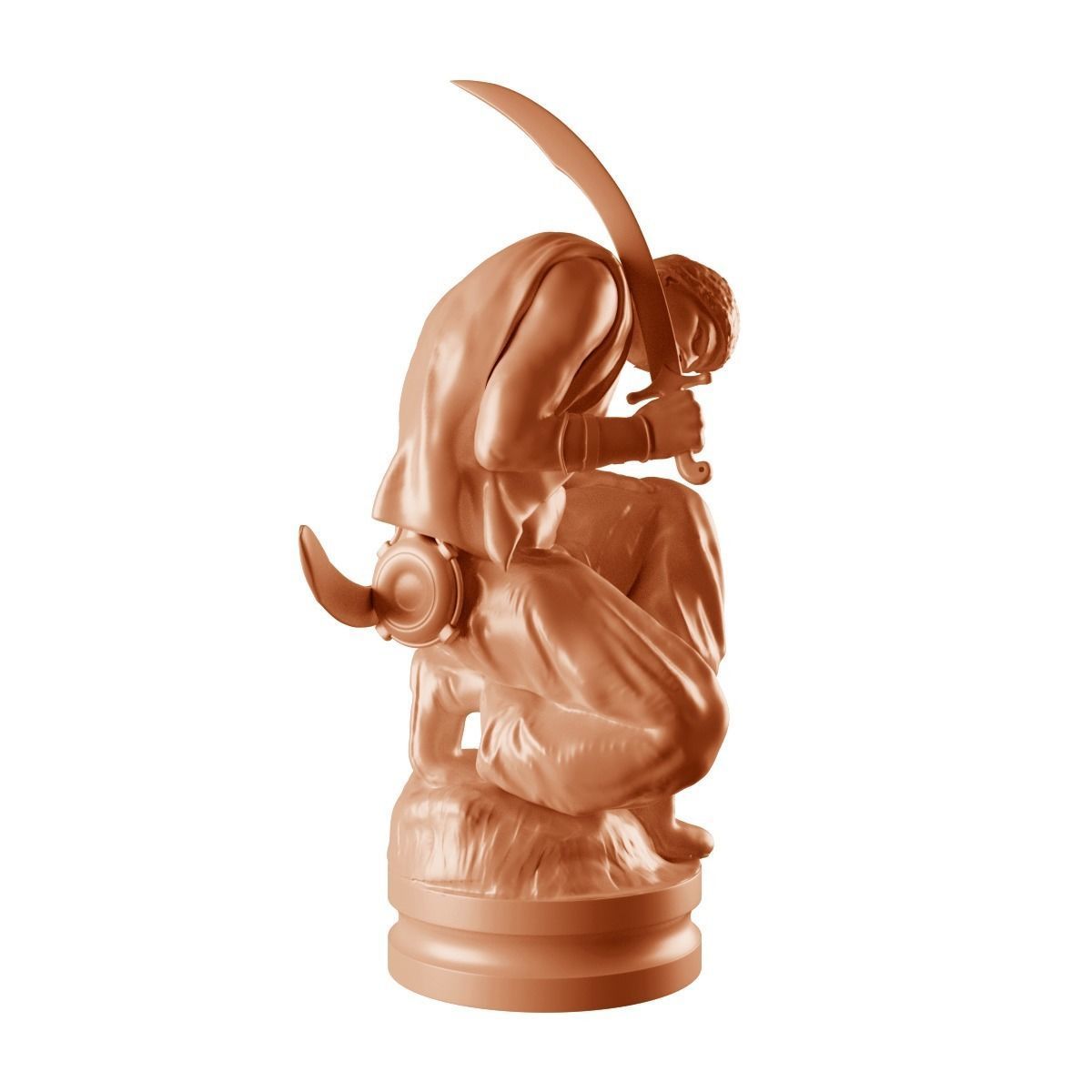 Pawn Cossack figurine 3D print model_4