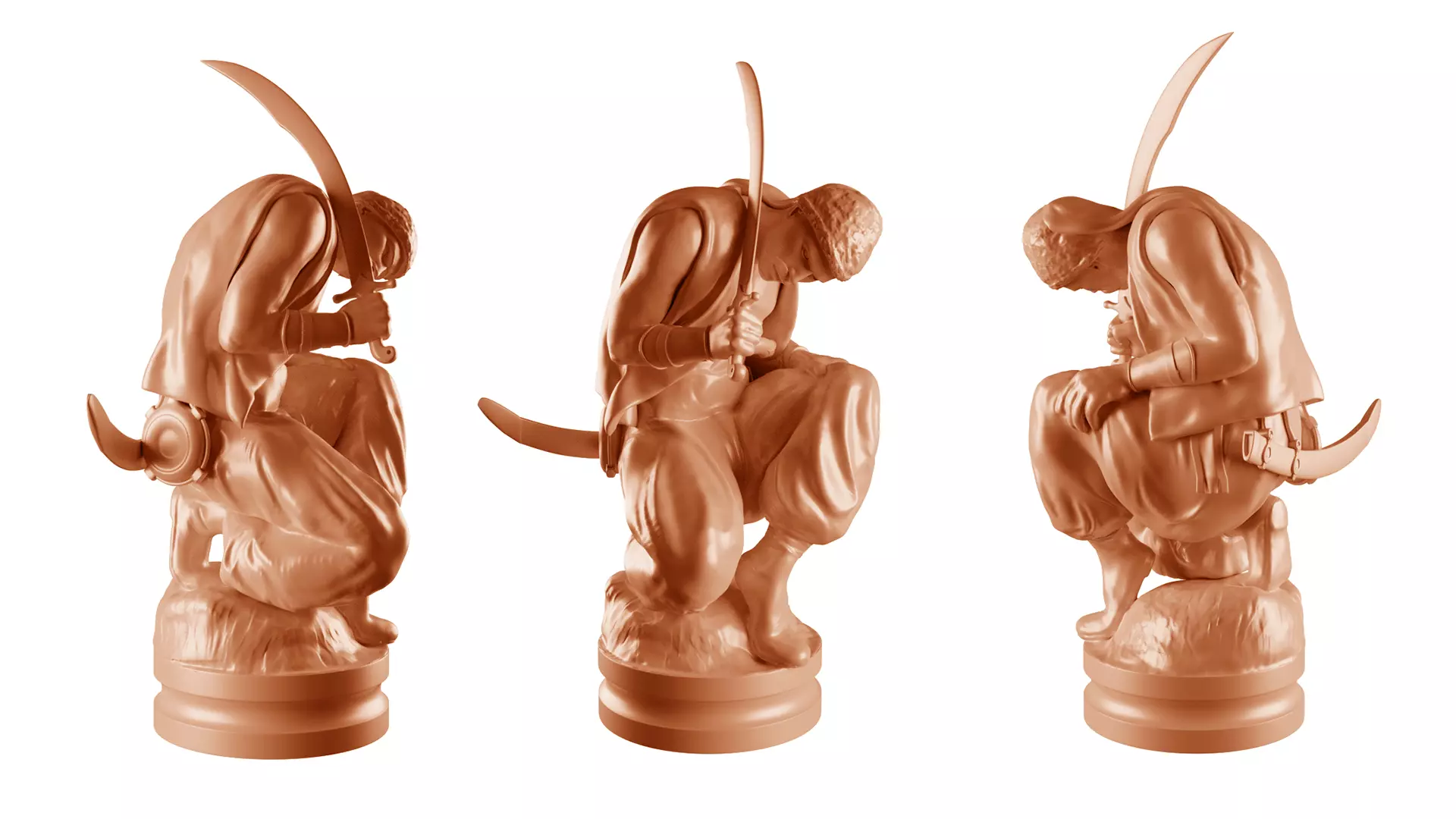 Pawn Cossack figurine 3D print model_0