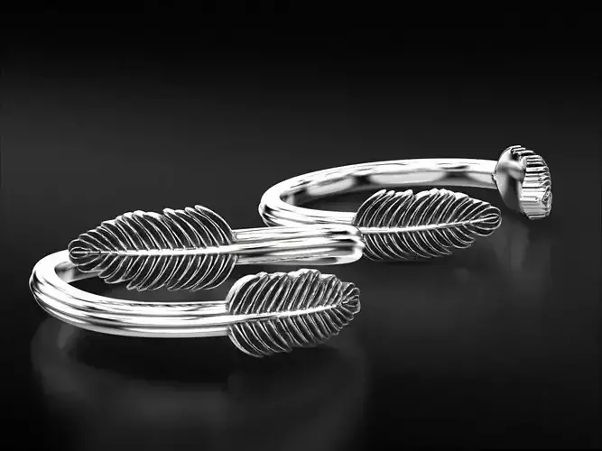 Delicate rings with wings two options 786 3D print model