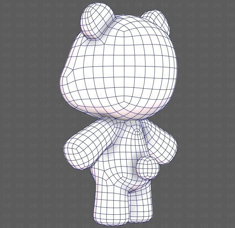 Doll V01 Low-poly 3D model_14