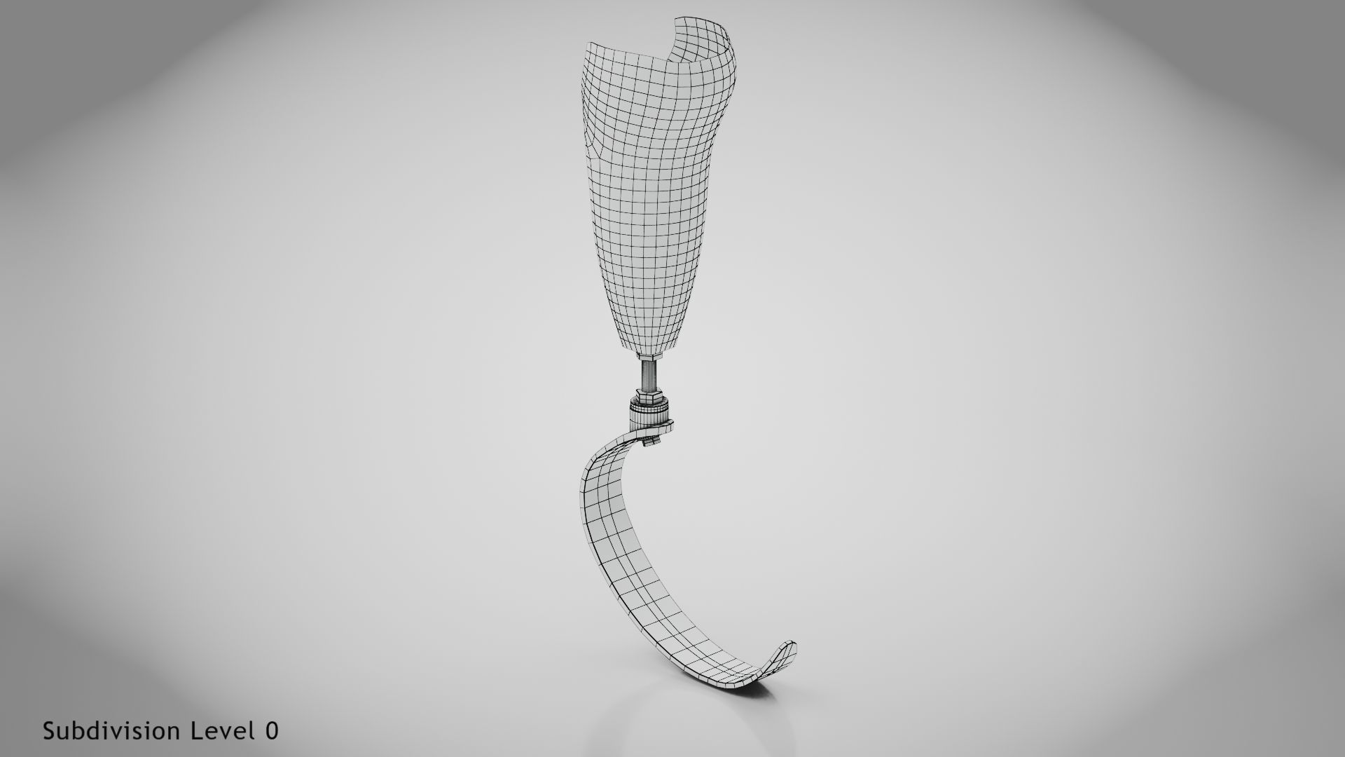 Below knee prosthetics 3 Low-poly 3D model_12