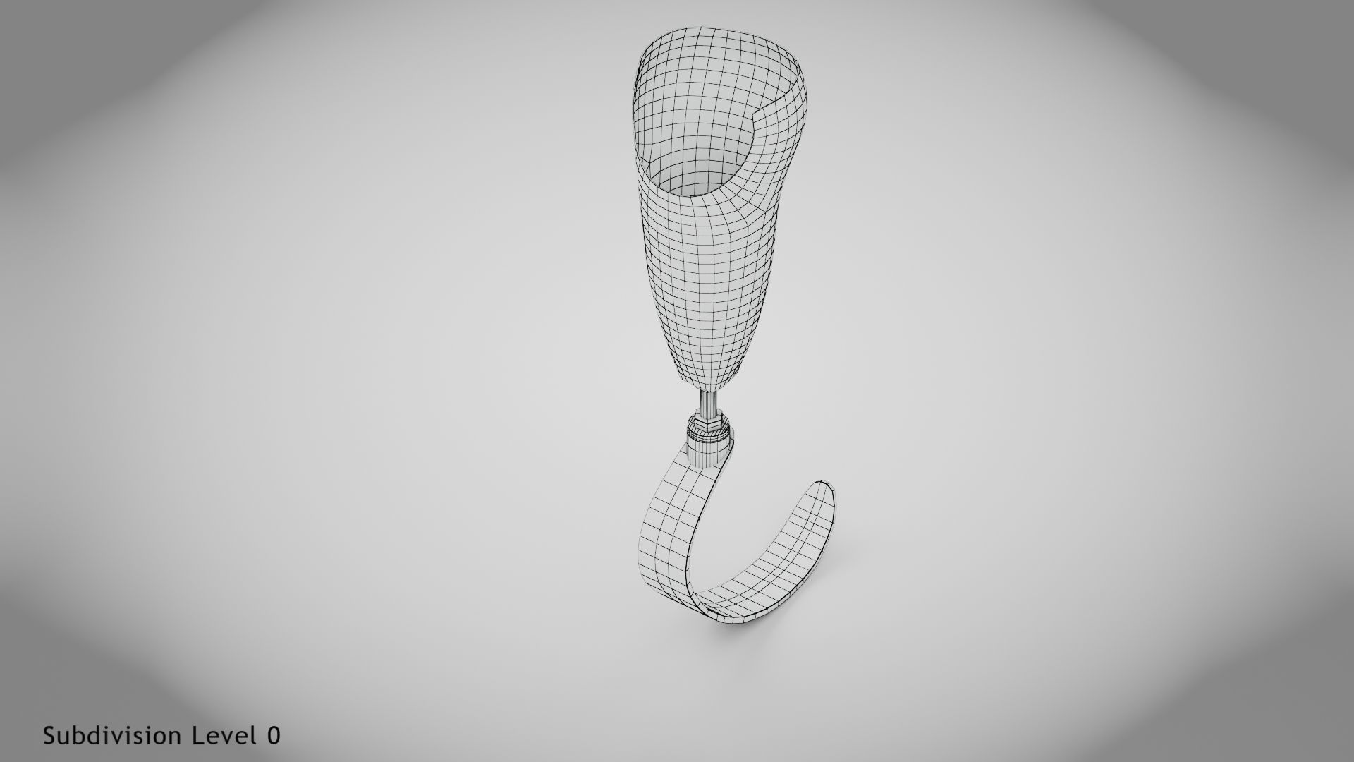 Below knee prosthetics 3 Low-poly 3D model_16