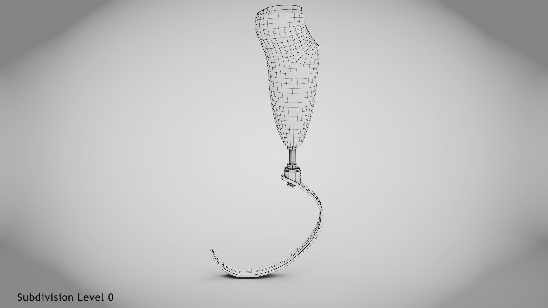 Below knee prosthetics 3 Low-poly 3D model_10