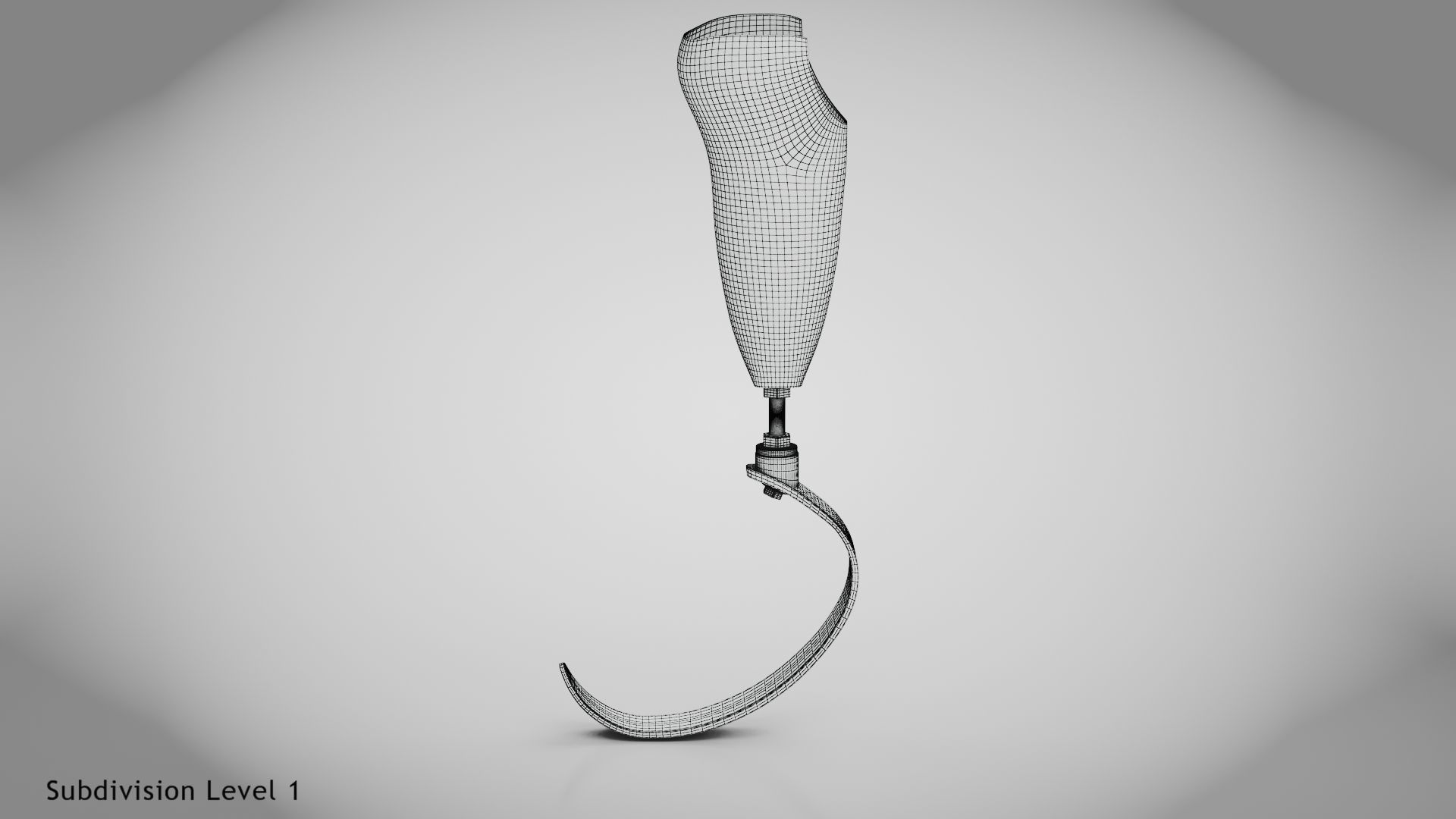 Below knee prosthetics 3 Low-poly 3D model_11