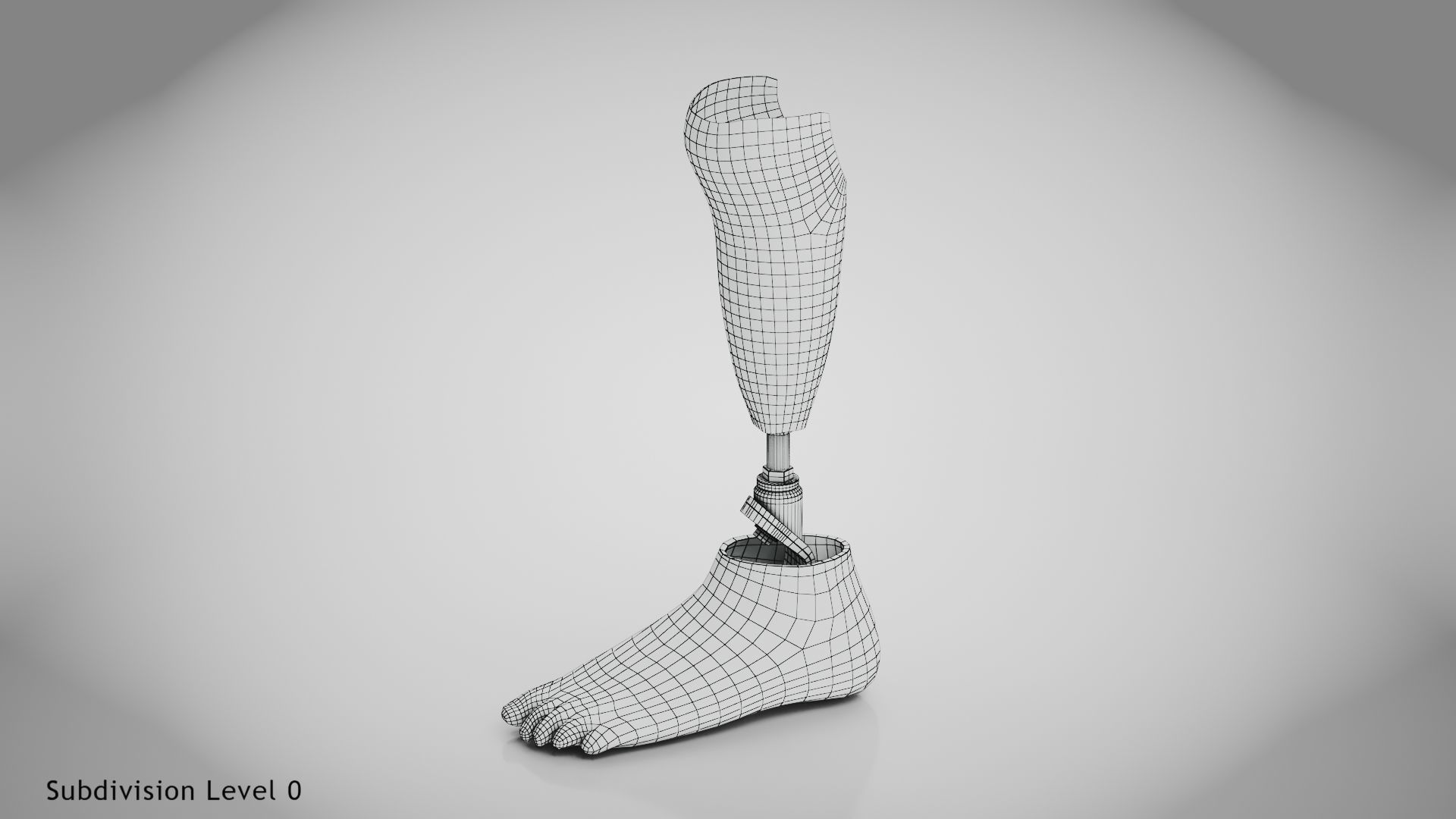 Below knee prosthetics 2 Low-poly 3D model_15