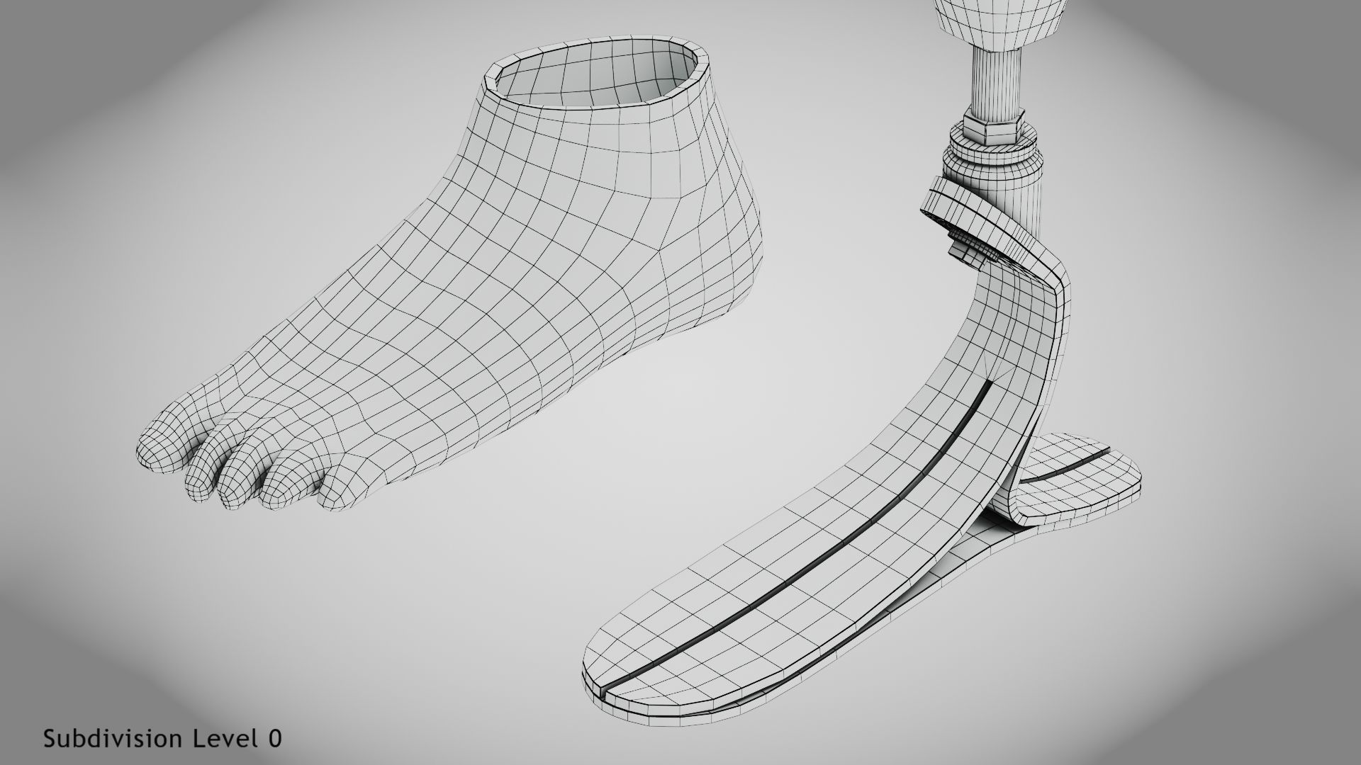 Below knee prosthetics 2 Low-poly 3D model_26