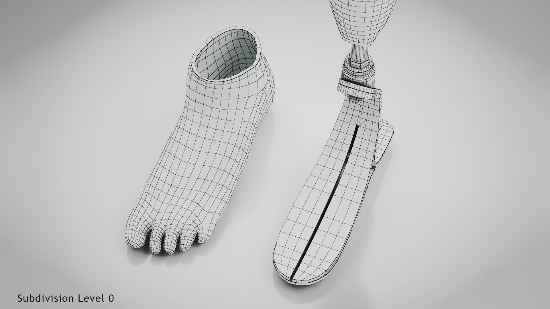 Below knee prosthetics 2 Low-poly 3D model_29