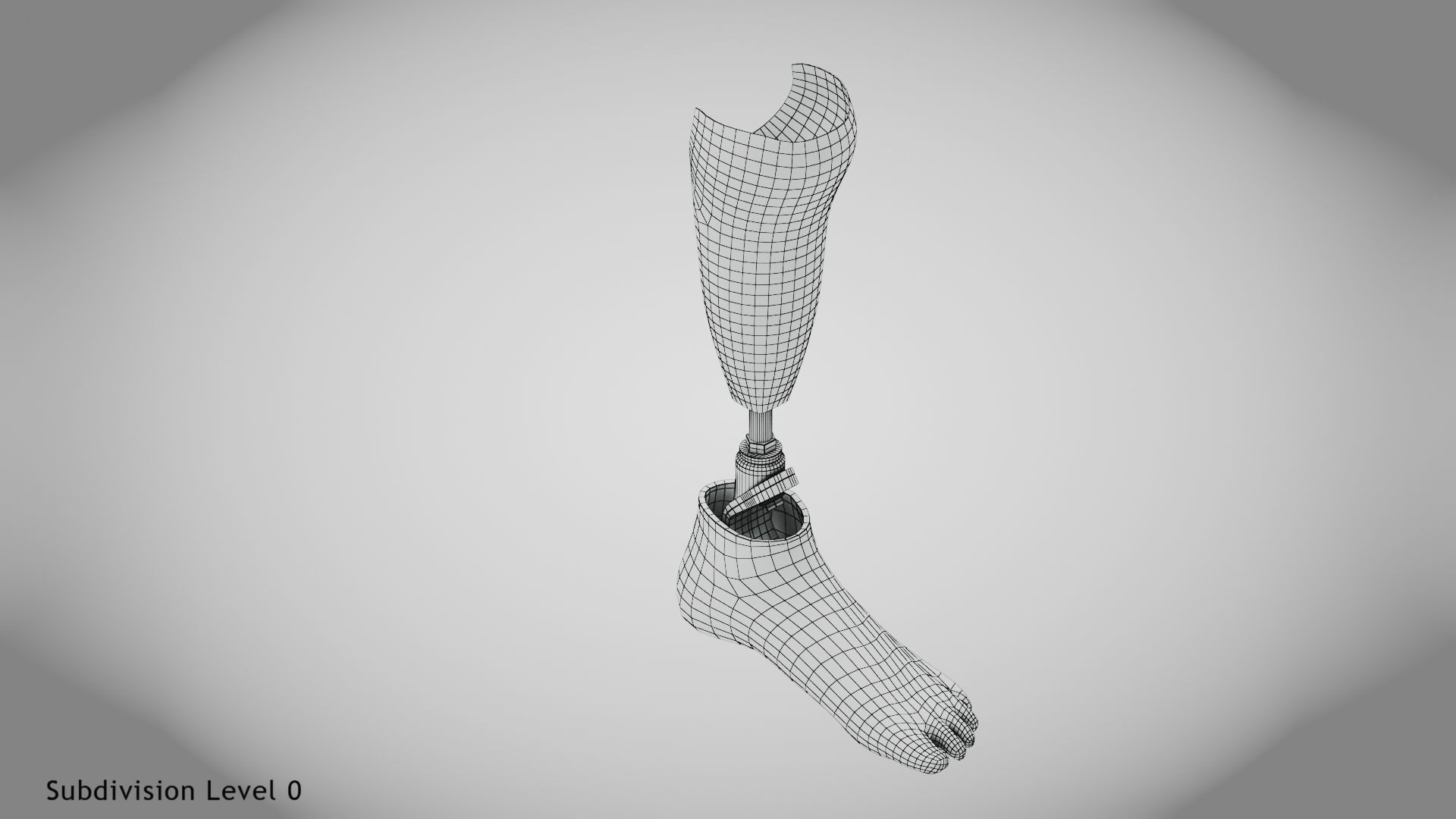 Below knee prosthetics 2 Low-poly 3D model_20
