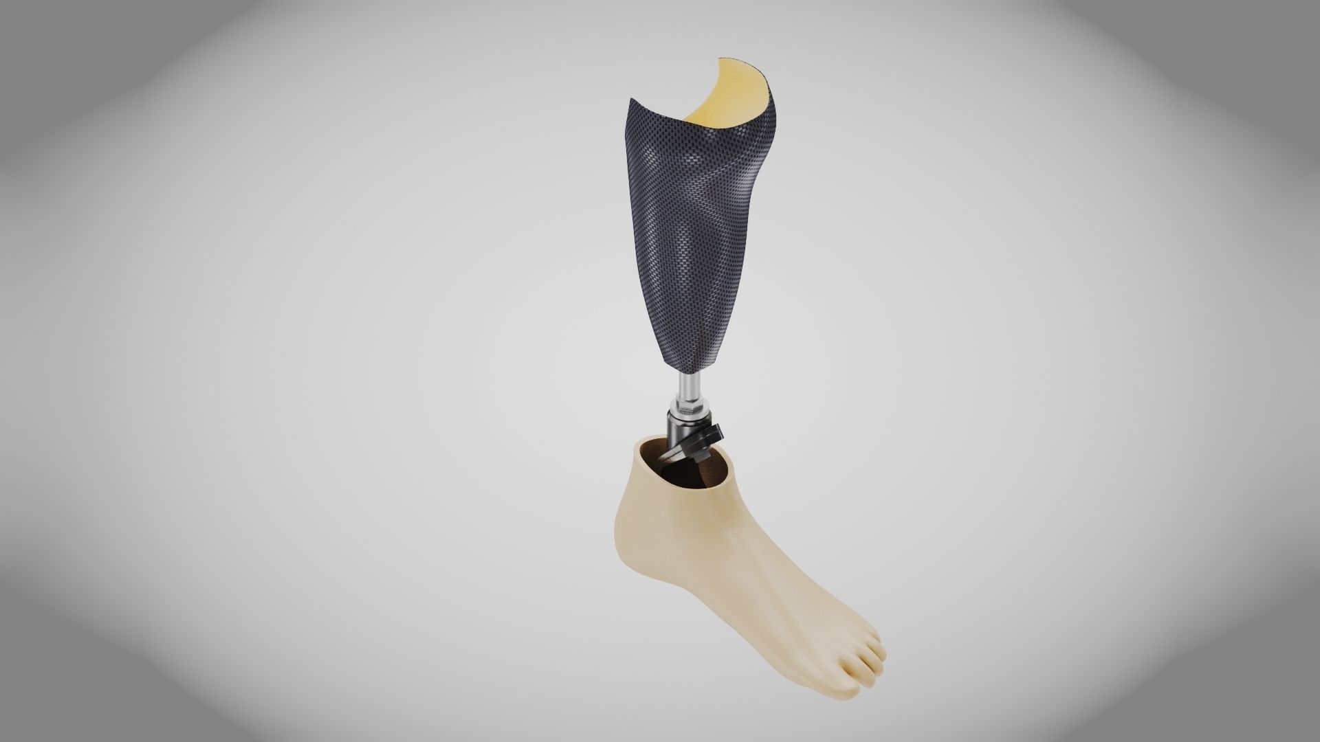 Below knee prosthetics 2 Low-poly 3D model_7