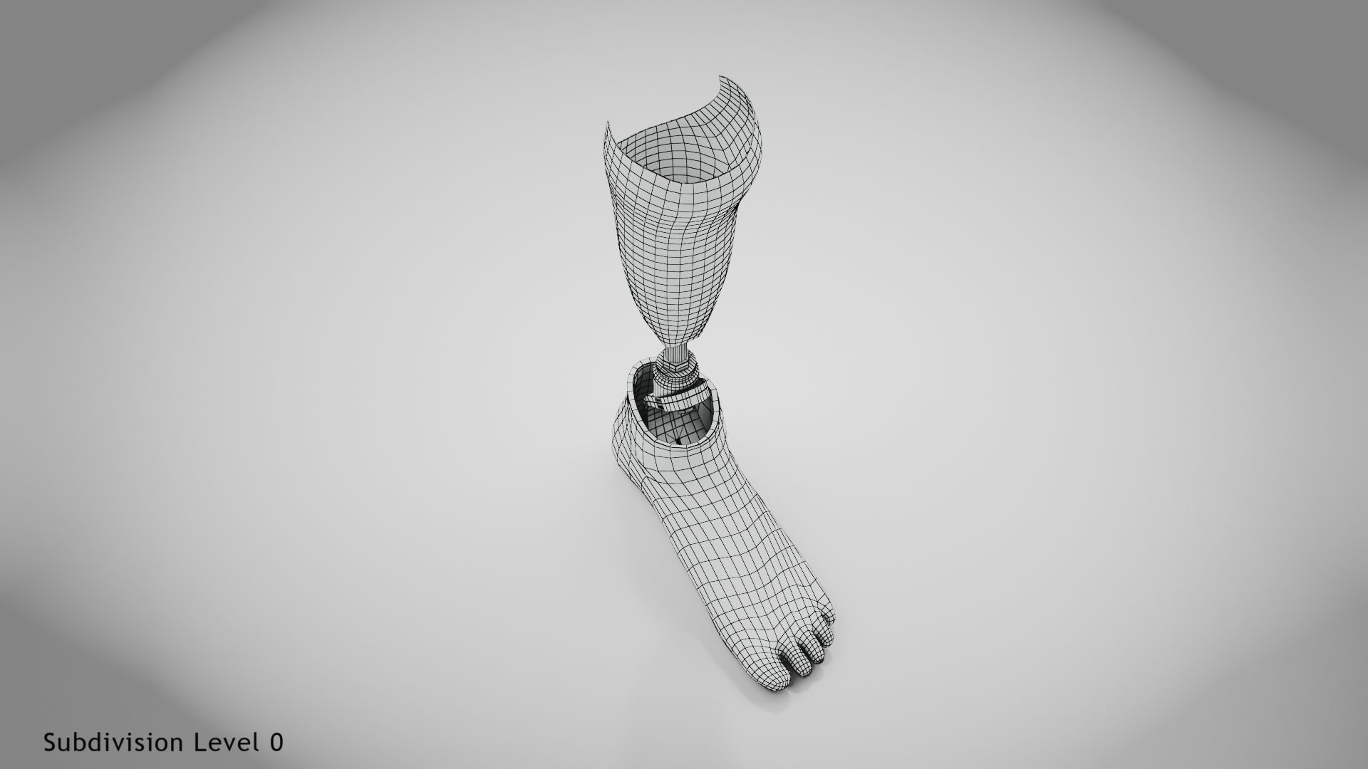 Below knee prosthetics 2 Low-poly 3D model_30