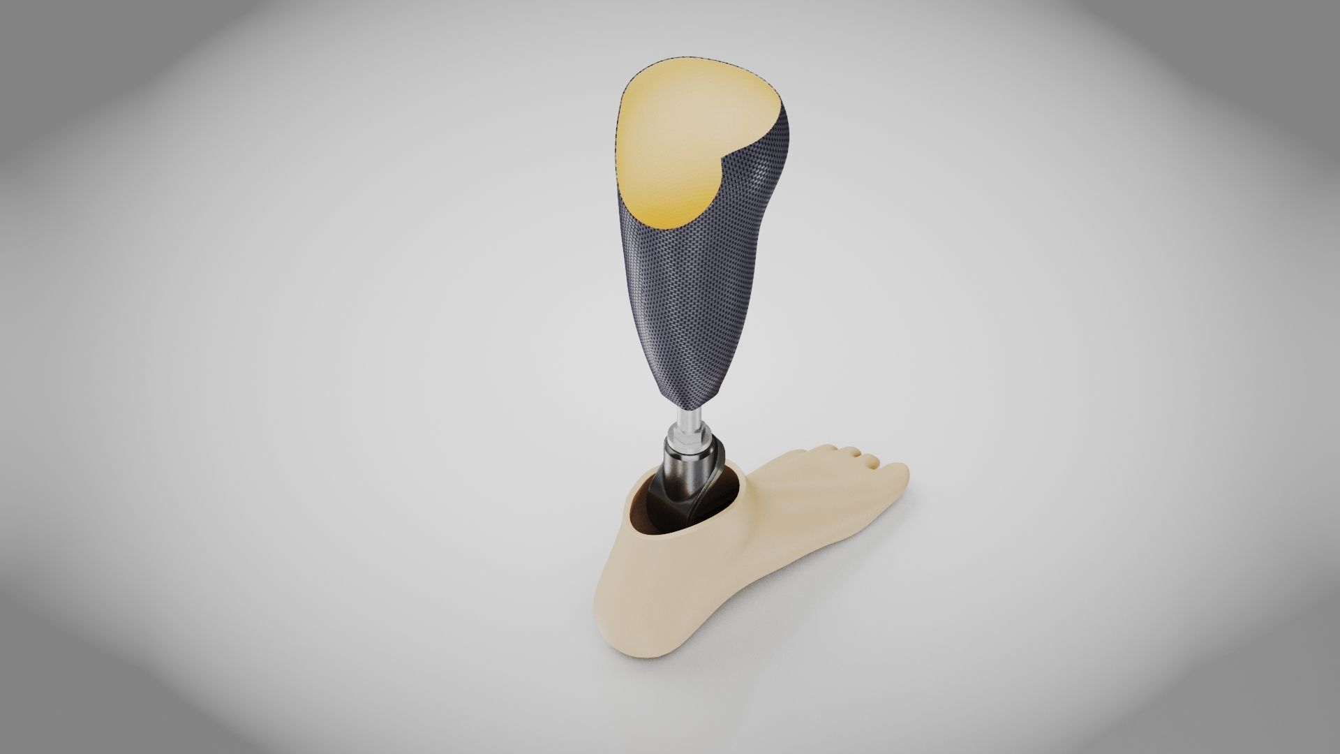 Below knee prosthetics 2 Low-poly 3D model_3