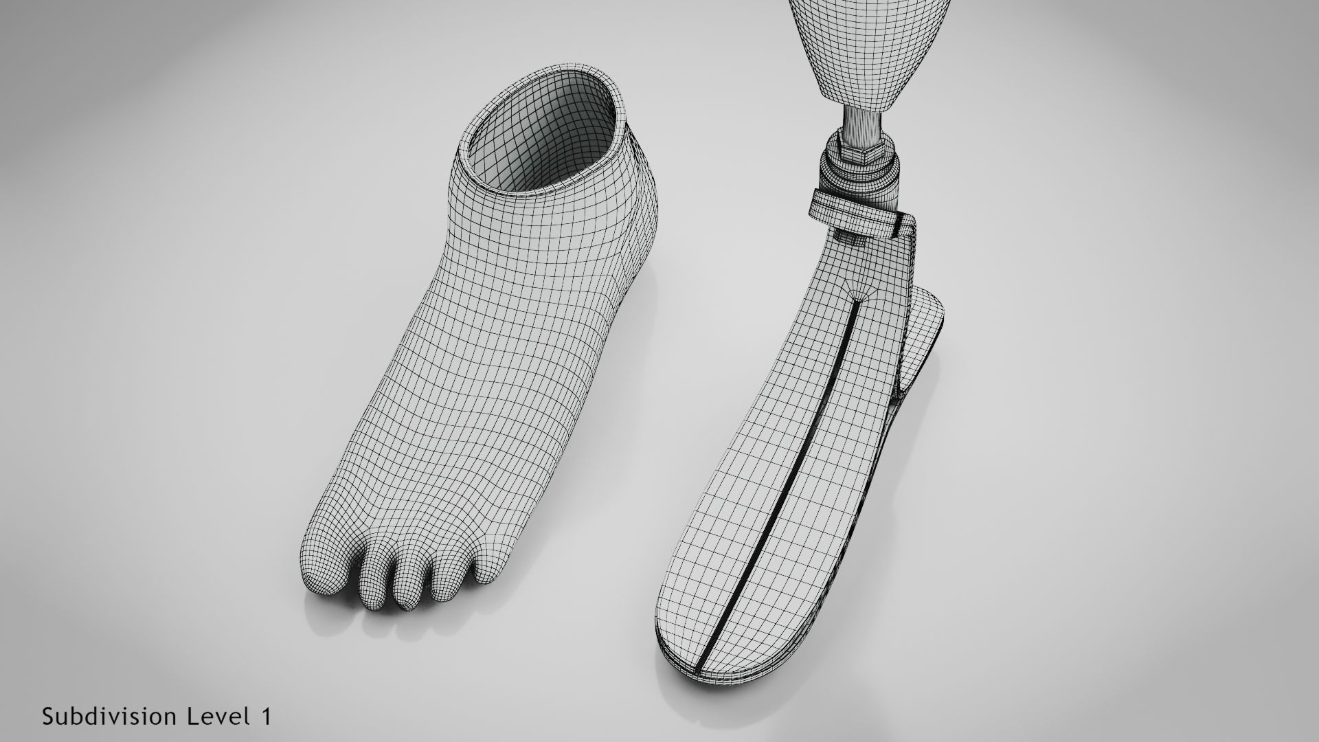 Below knee prosthetics 2 Low-poly 3D model_28