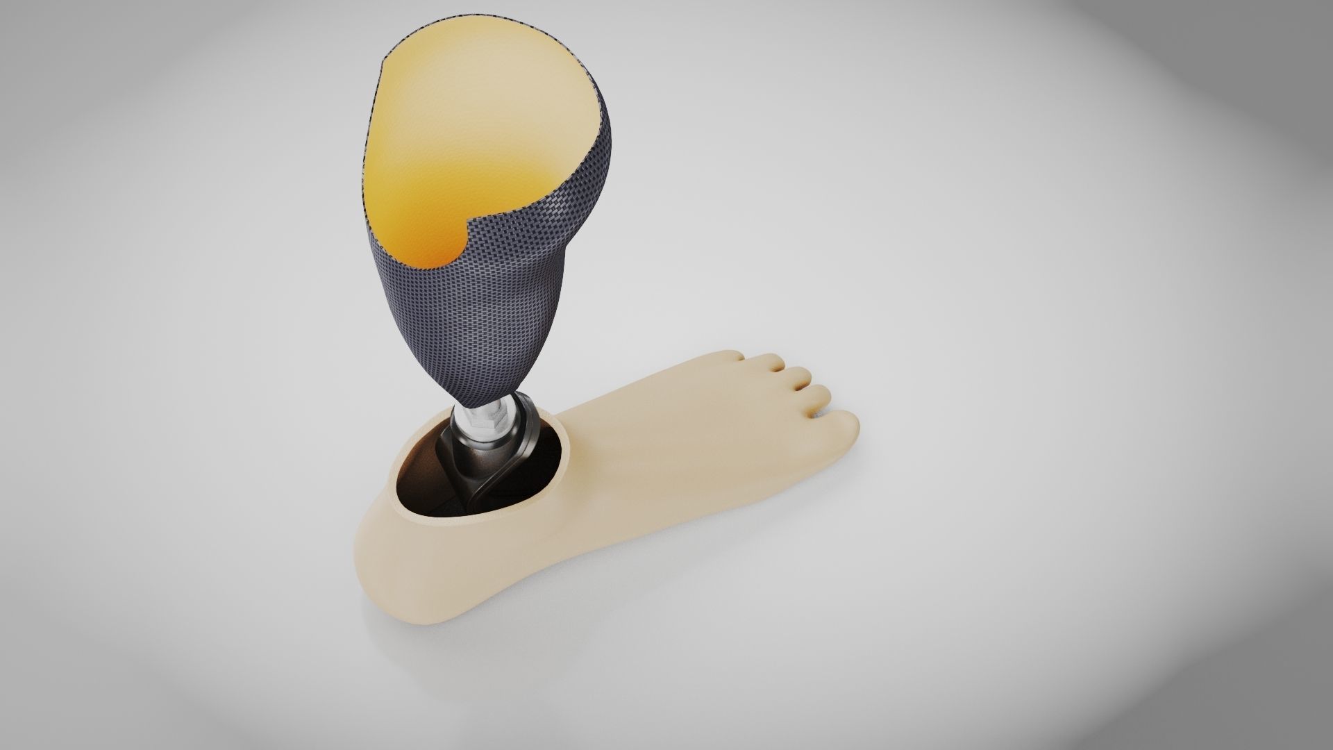 Below knee prosthetics 2 Low-poly 3D model_2