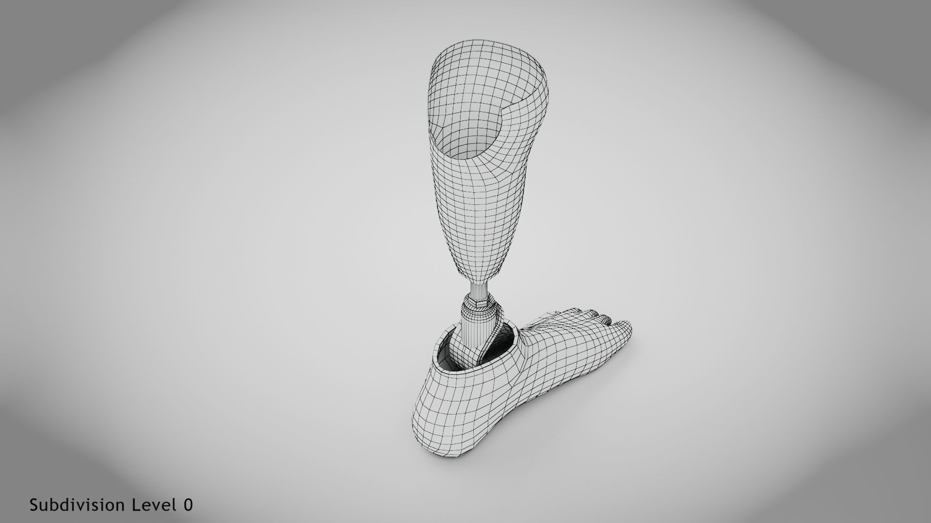 Below knee prosthetics 2 Low-poly 3D model_17