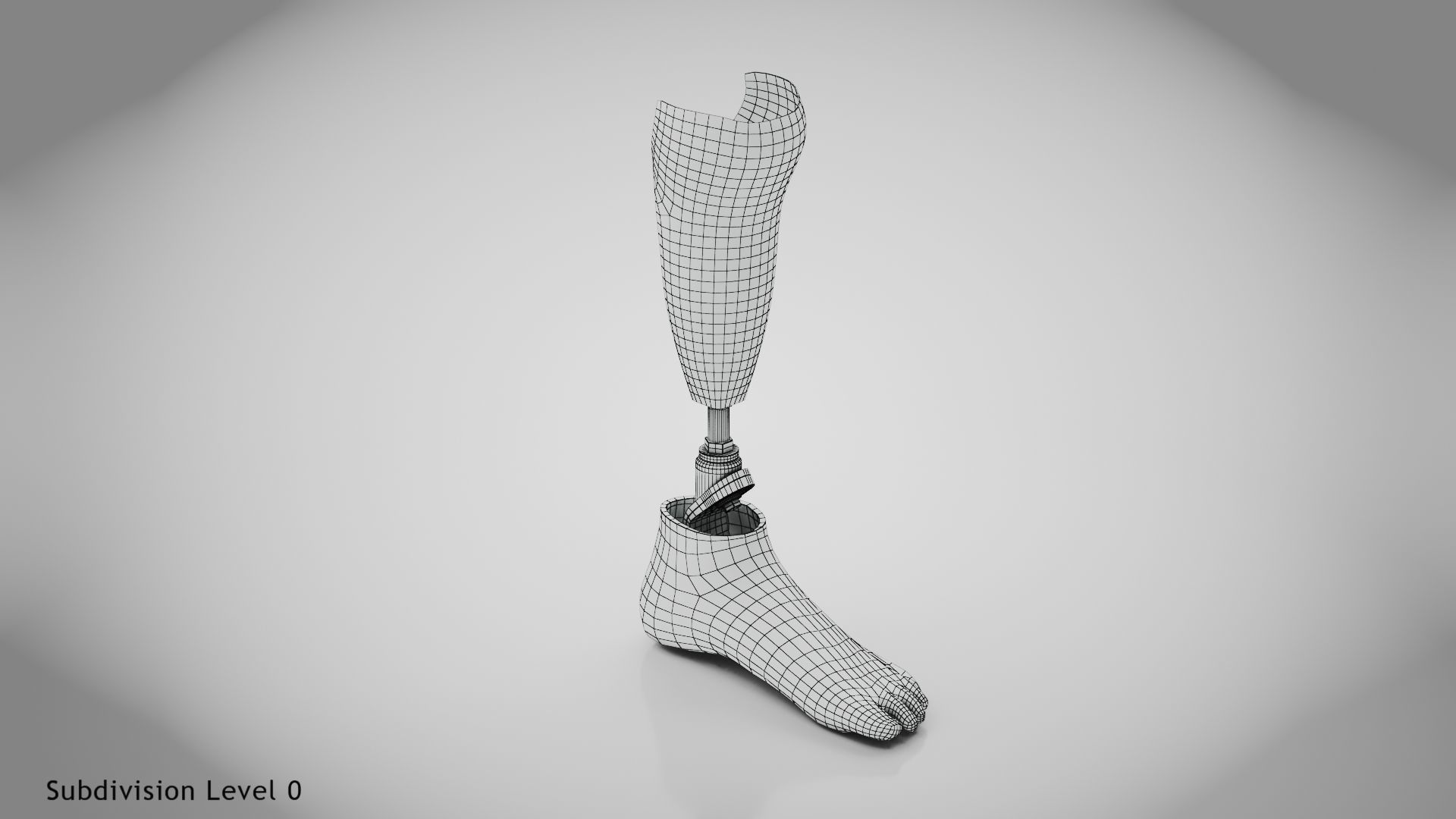 Below knee prosthetics 2 Low-poly 3D model_13