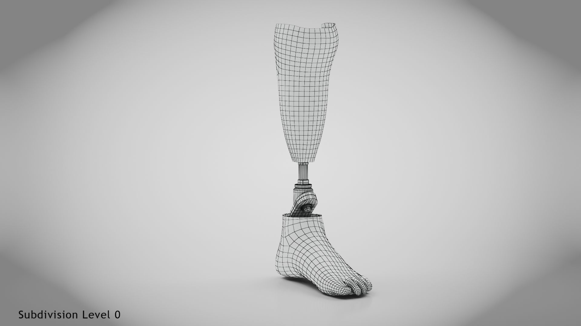 Below knee prosthetics 2 Low-poly 3D model_23
