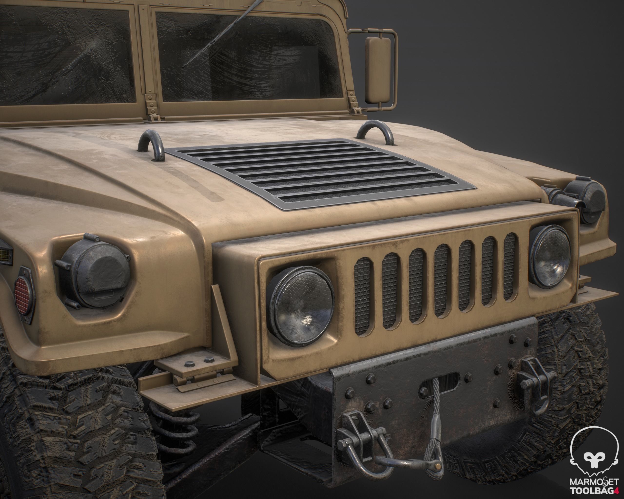 HMMWV Low-poly 3D model_2