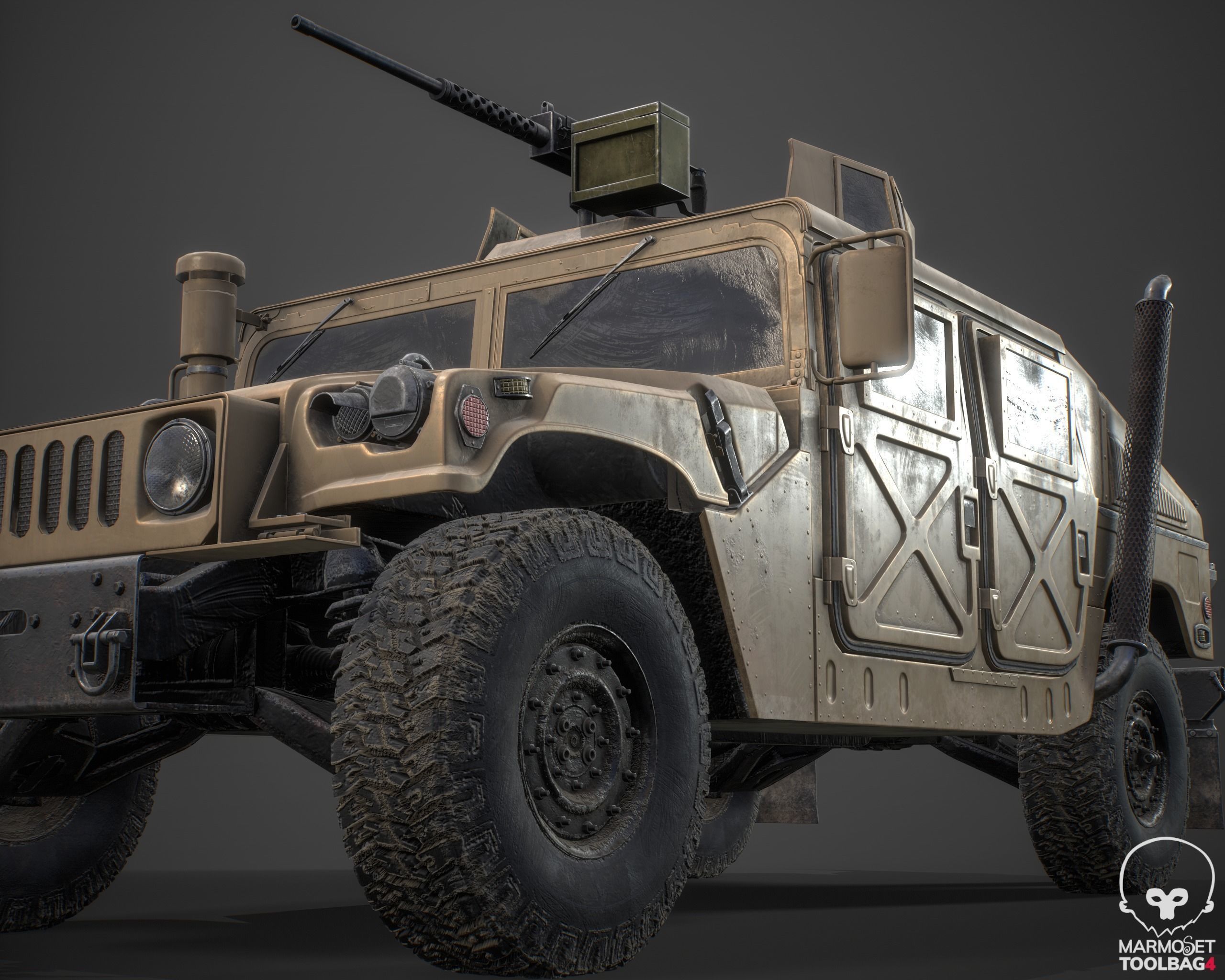 HMMWV Low-poly 3D model_3