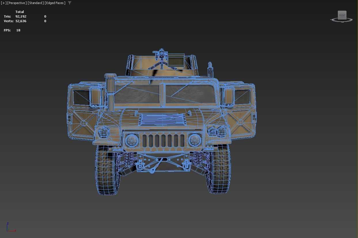 HMMWV Low-poly 3D model_12