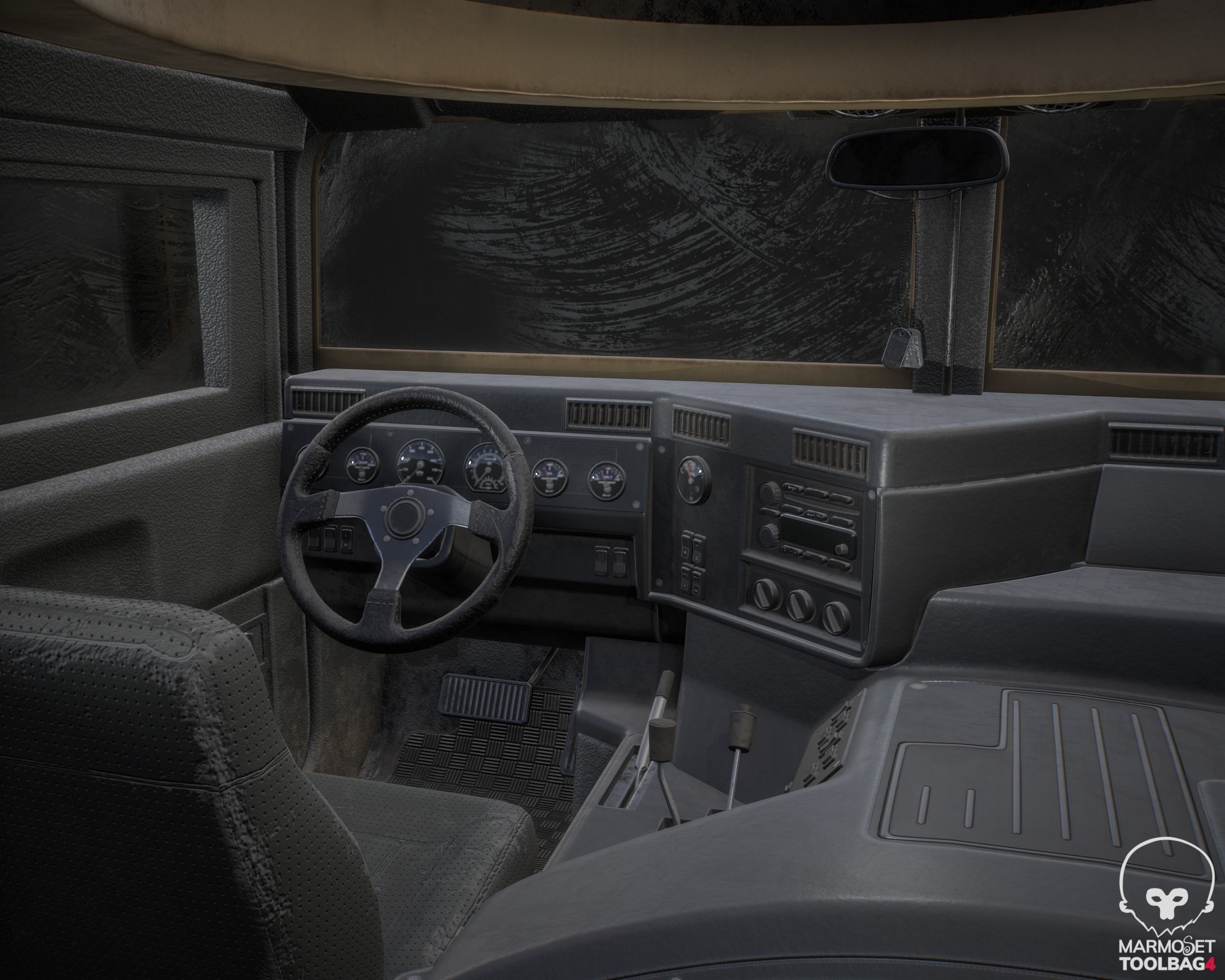 HMMWV Low-poly 3D model_7