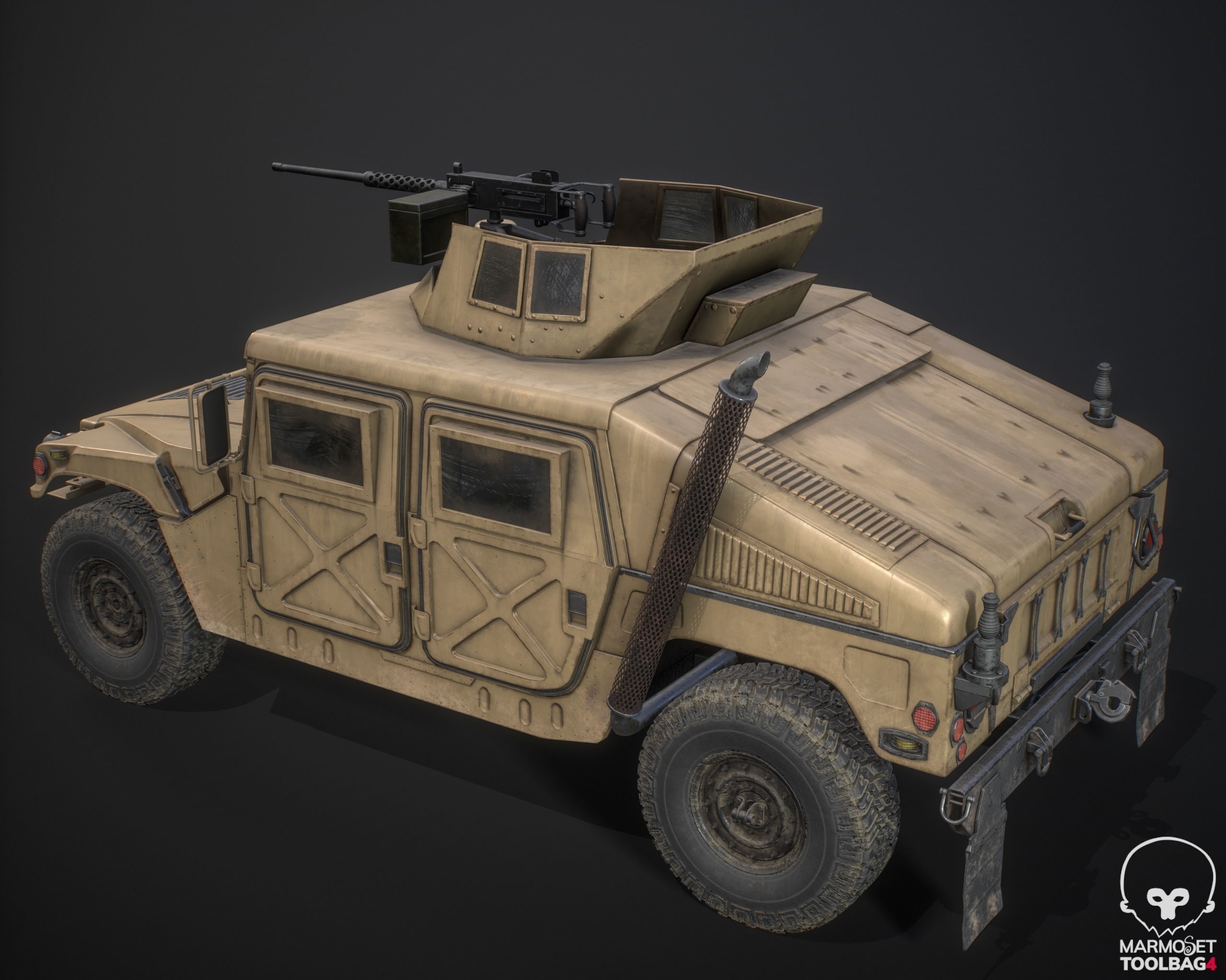 HMMWV Low-poly 3D model_5